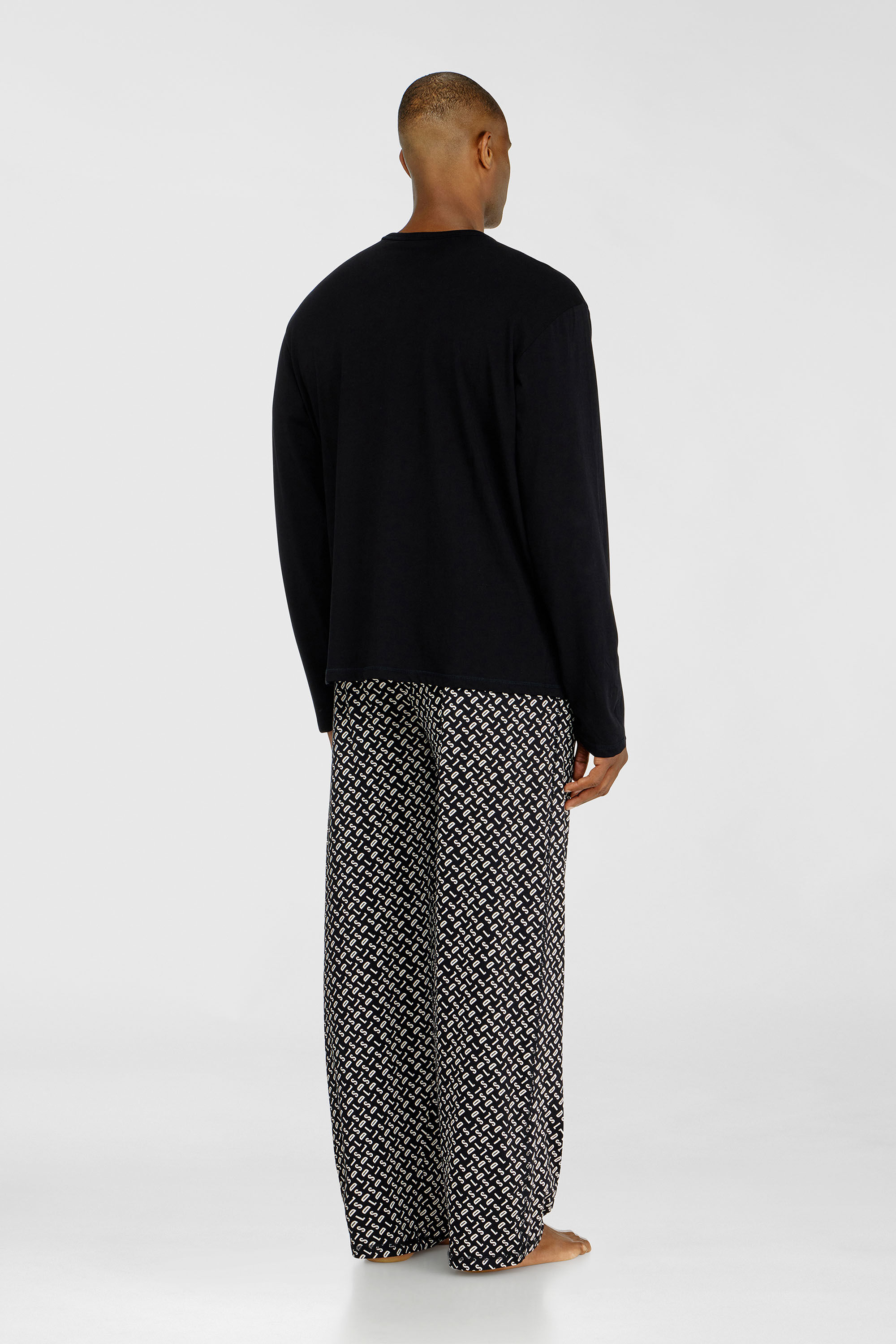 Diesel - SET-NOLAN-D-BOX, Pijama de algod&oacute;n con pantal&oacute;n estampado Hombre in Negro - 3
