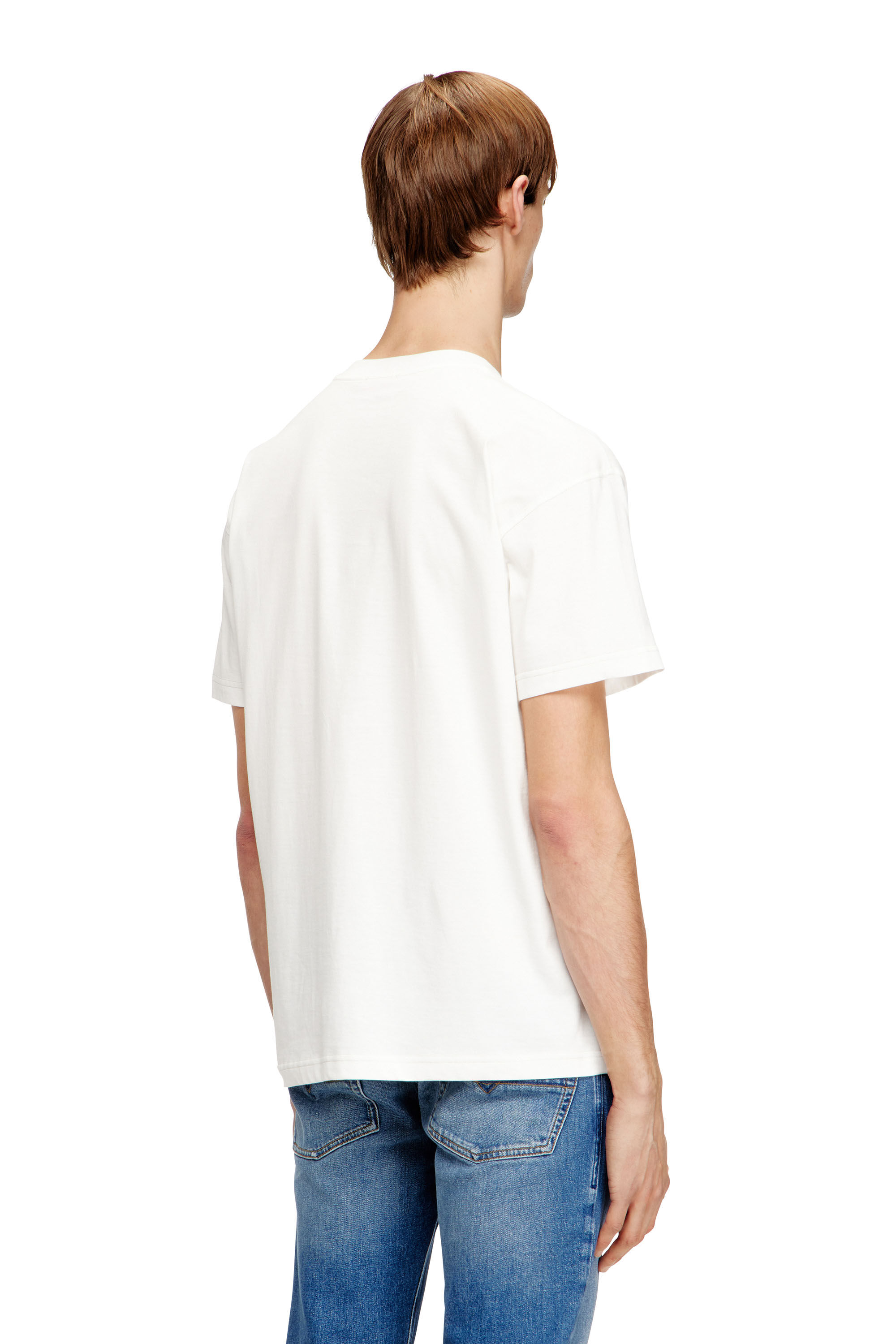 Diesel - T-NORM-V16, Camiseta de algod&oacute;n regular con bordado Diesel Hombre in Blanco - 4