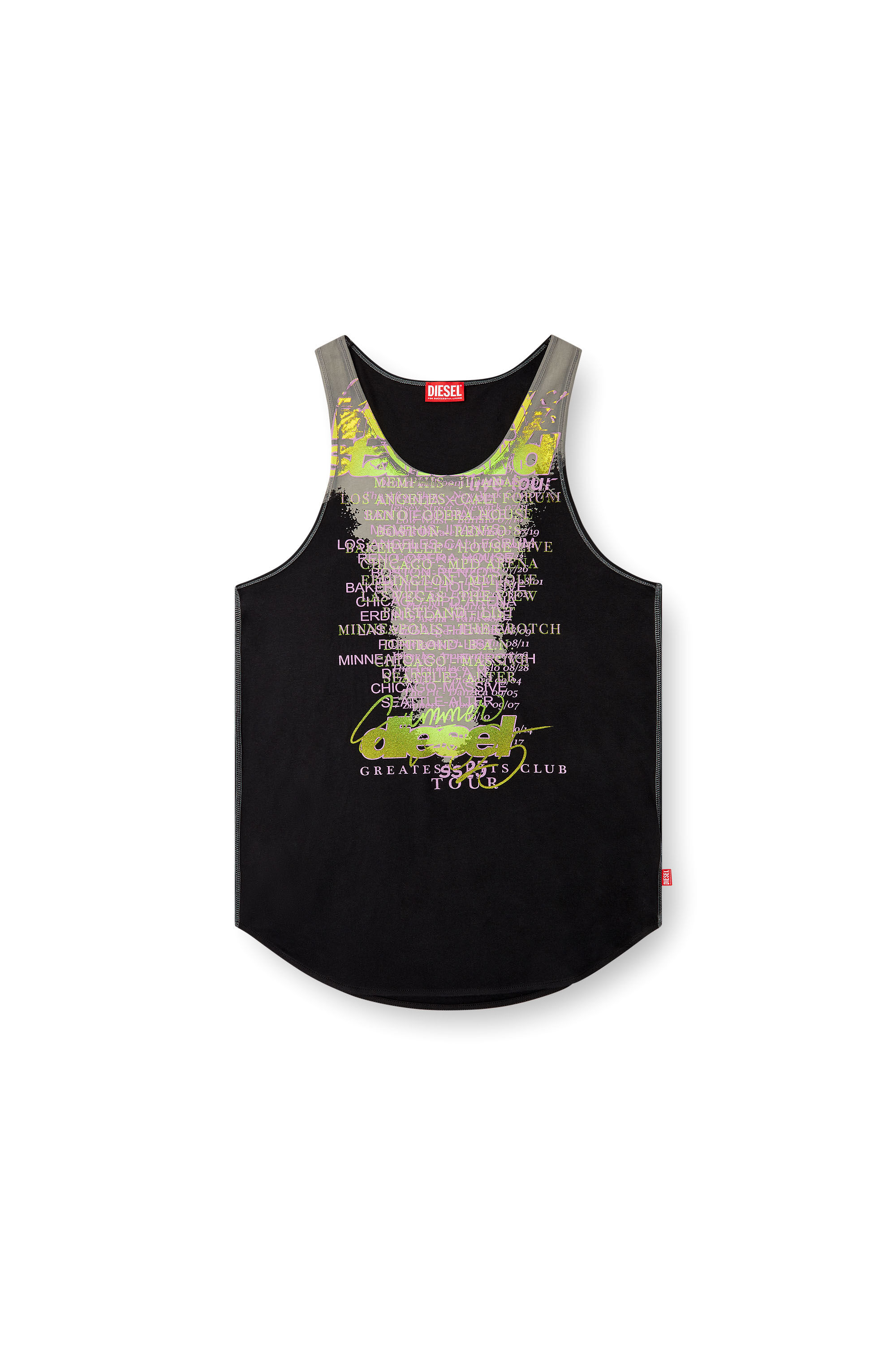 Diesel - T-SHAN, Camiseta de tirantes con estampado de letras de canciones Unisex in Negro - 2