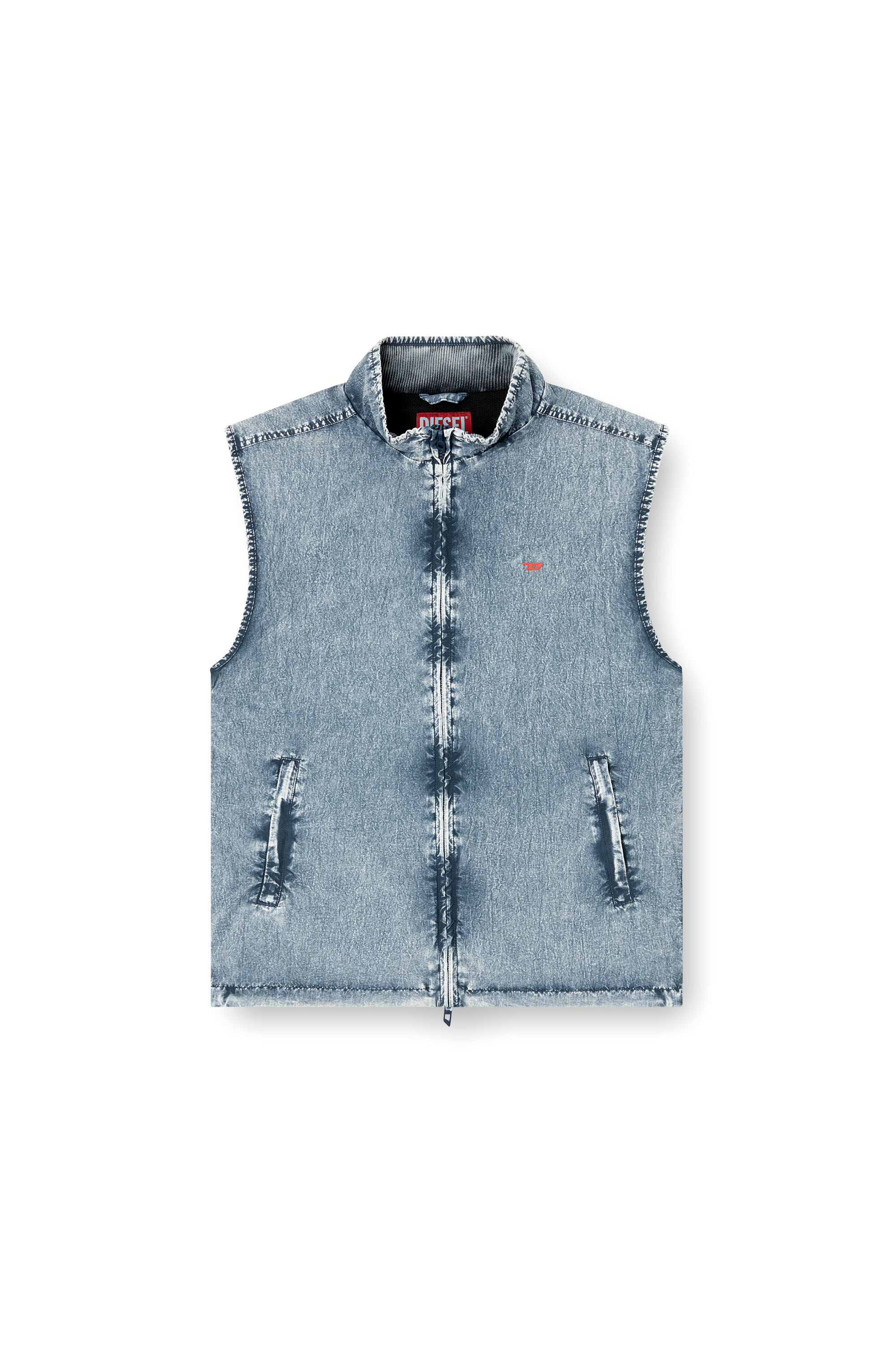 Diesel - J-ERB, Chaleco en taslan de nailon reciclado Hombre in Azul marino - 2