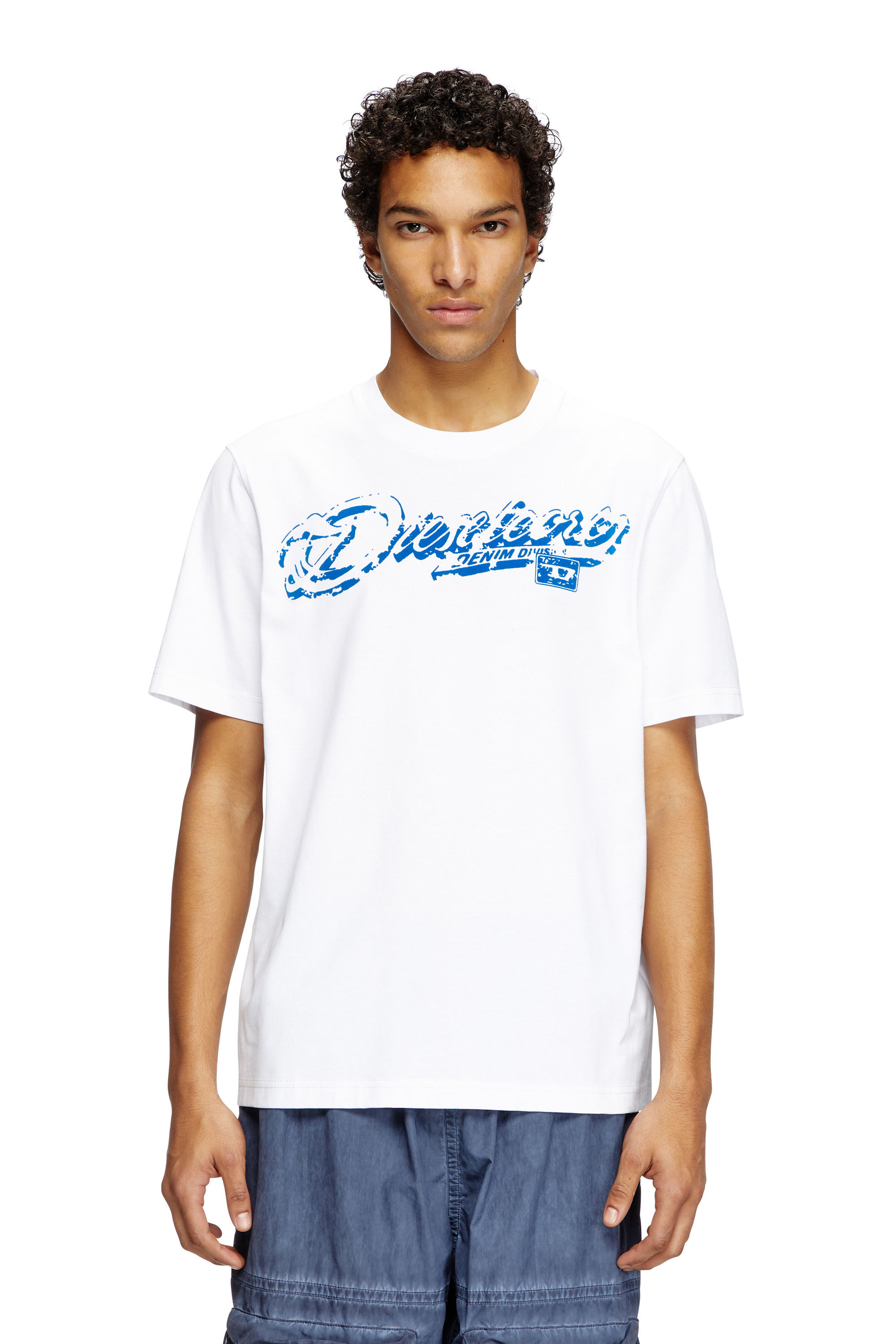 Diesel - T-ADJUST-R7, Camiseta con logotipo desgastado en relieve Hombre in Blanco - 3