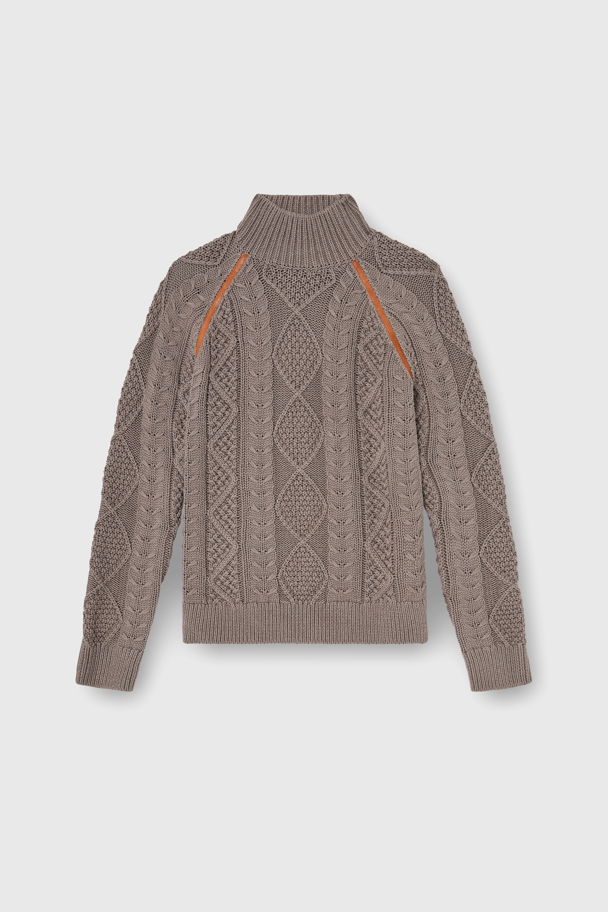 Diesel - K-INOME, Jersey de cuello alto de punto trenzado Hombre in Gris - 2