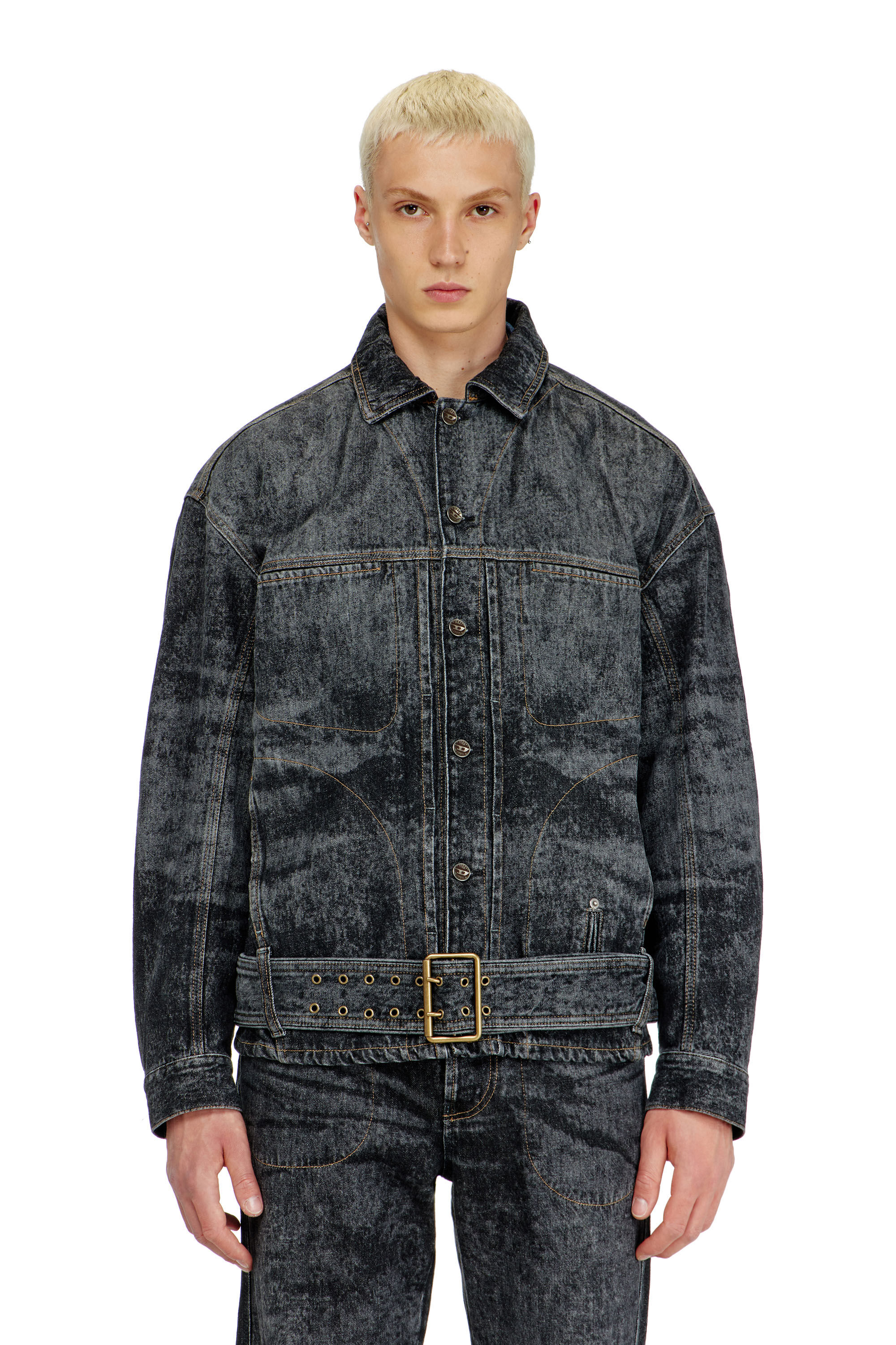 Diesel - D-VALERO-S, Chaqueta vaquera inspirada en el biker Hombre in Negro - 3