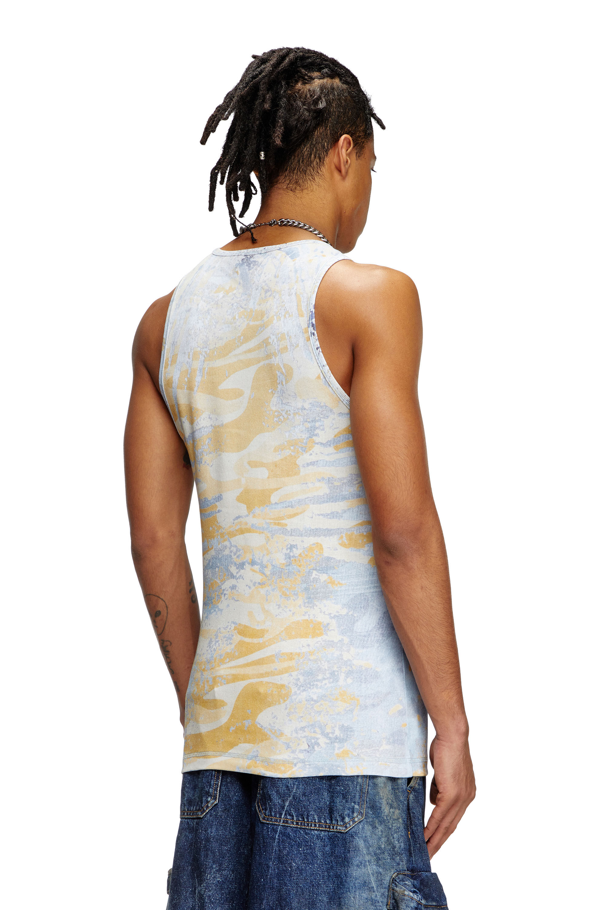 Diesel - T-LIFTY-DD, Camiseta con tirantes de camuflaje en algodón elástico Unisex in Multicolor - 4