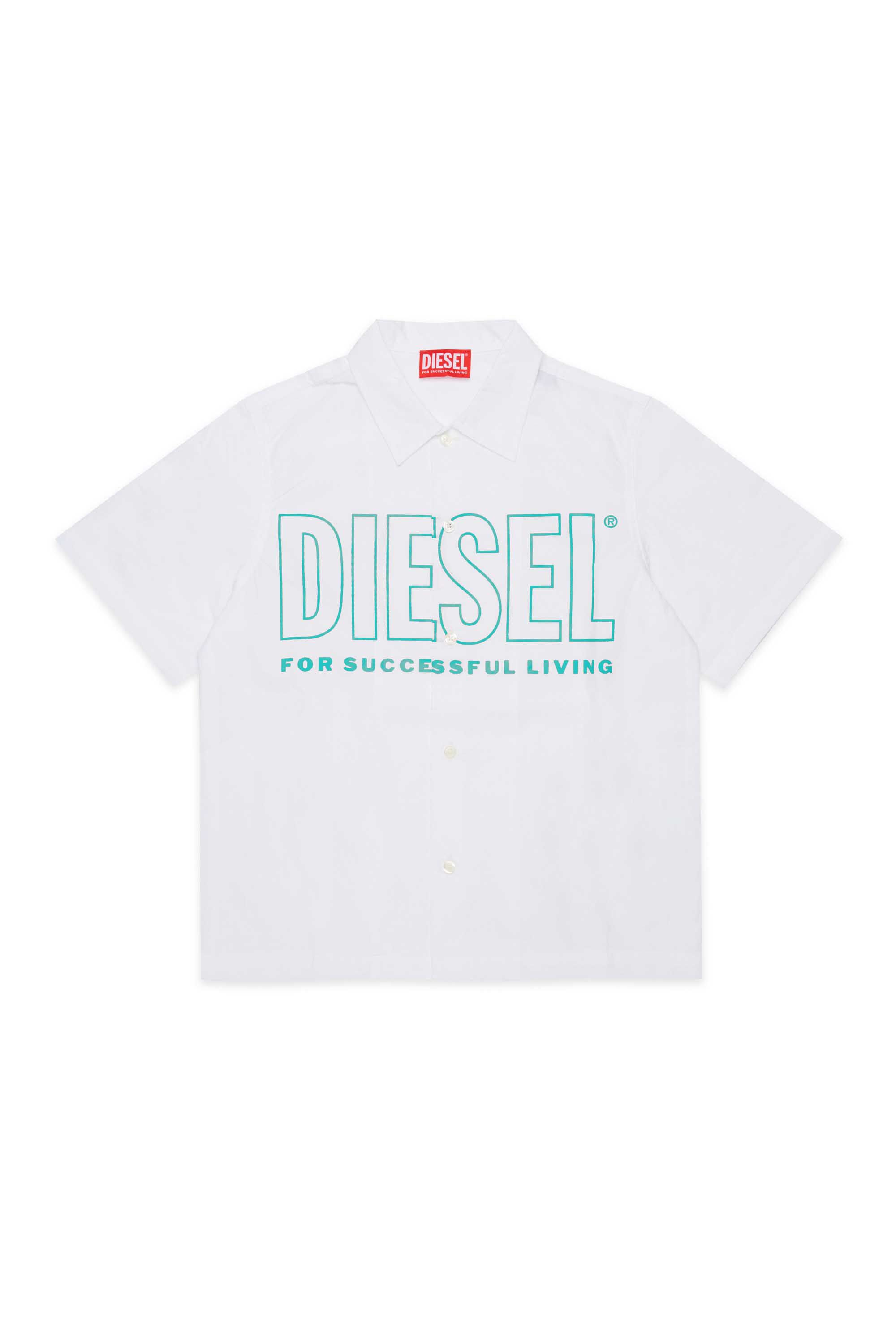 Diesel - MCDRID, Camisa de algod&oacute;n con mangas cortas Hombre in Blanco - 1