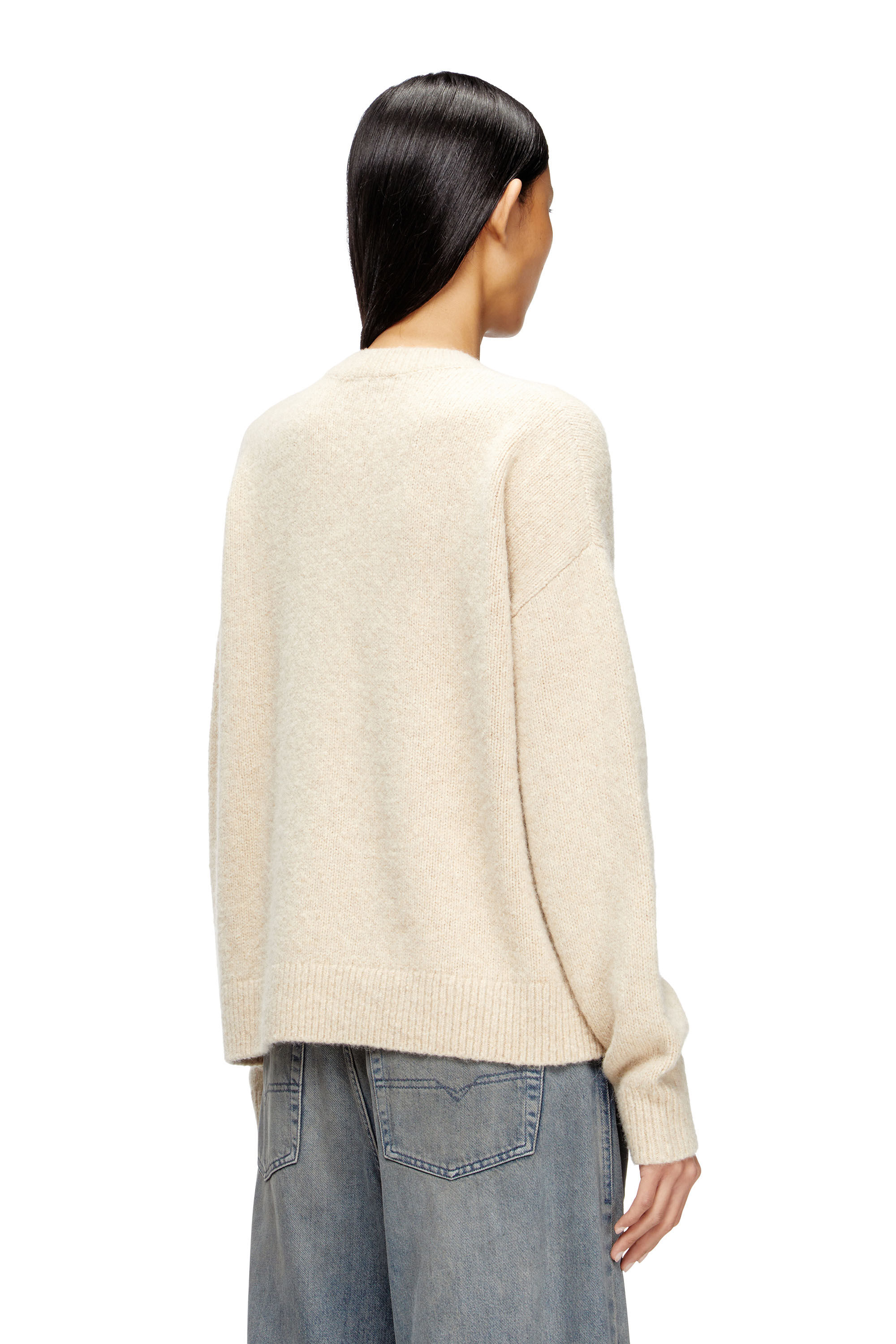 Diesel - M-AREETA, Jersey de mezcla de lana y alpaca Mujer in Beige - 4