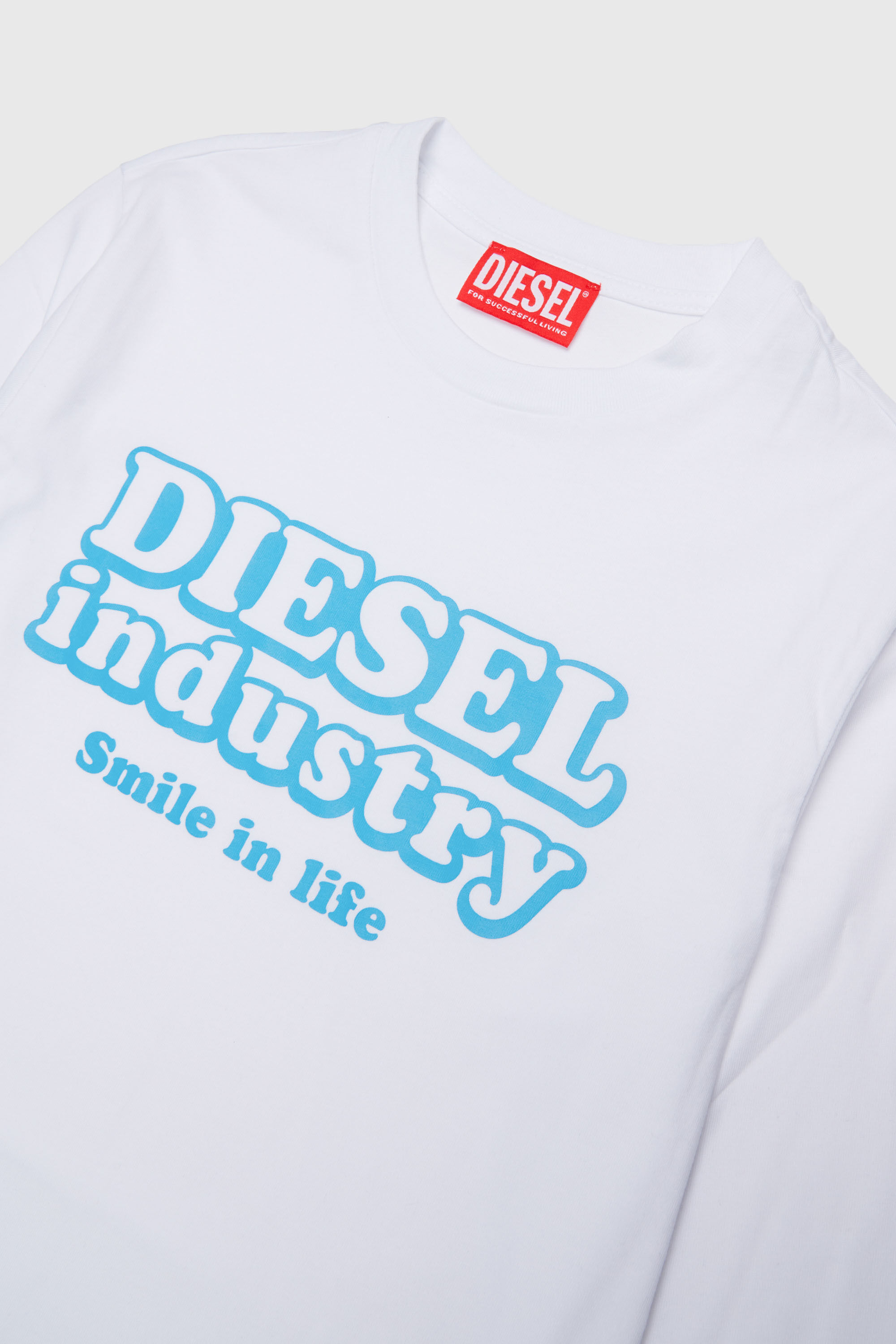 Diesel - TLODIMLS OVER, Camiseta de manga larga con estampado Diesel Industry Hombre in Blanco - 3