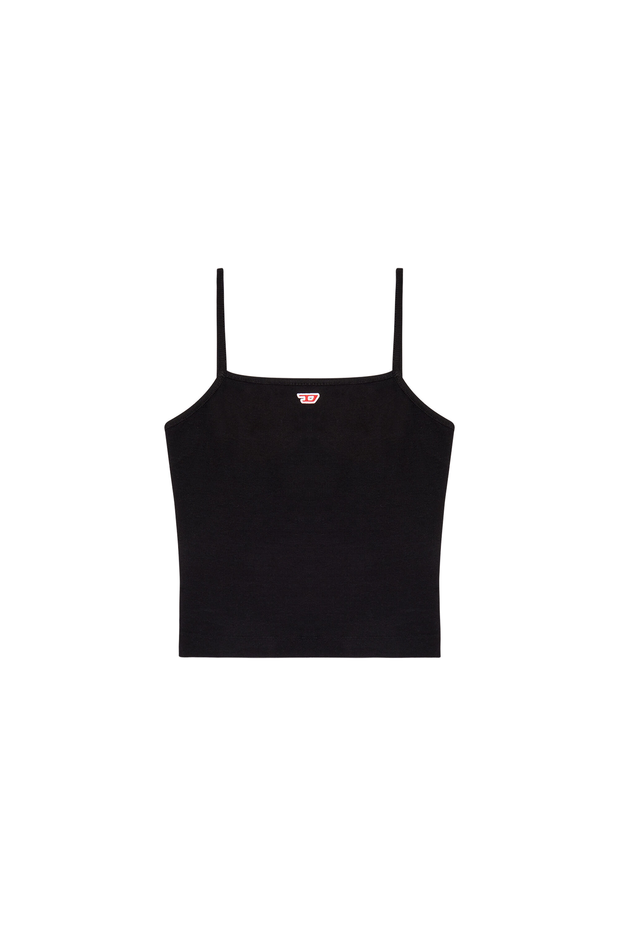 Diesel - T-HOP-D, Woman Cami top with embroidered D patch in Black - Image 2