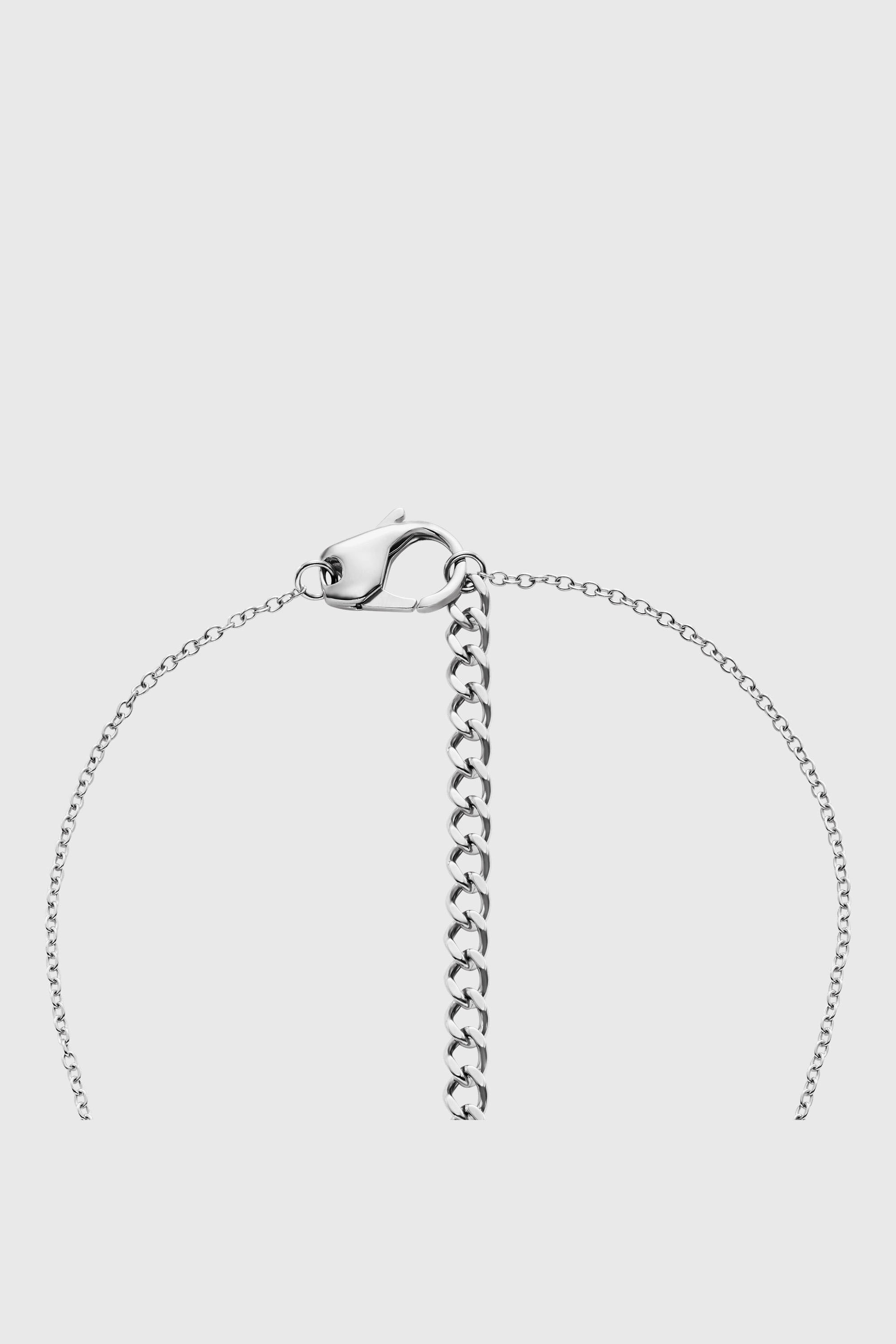 Diesel - DX1750040, Collar de acero inoxidable con colgante pav&eacute; Unisex in Plateado - 3