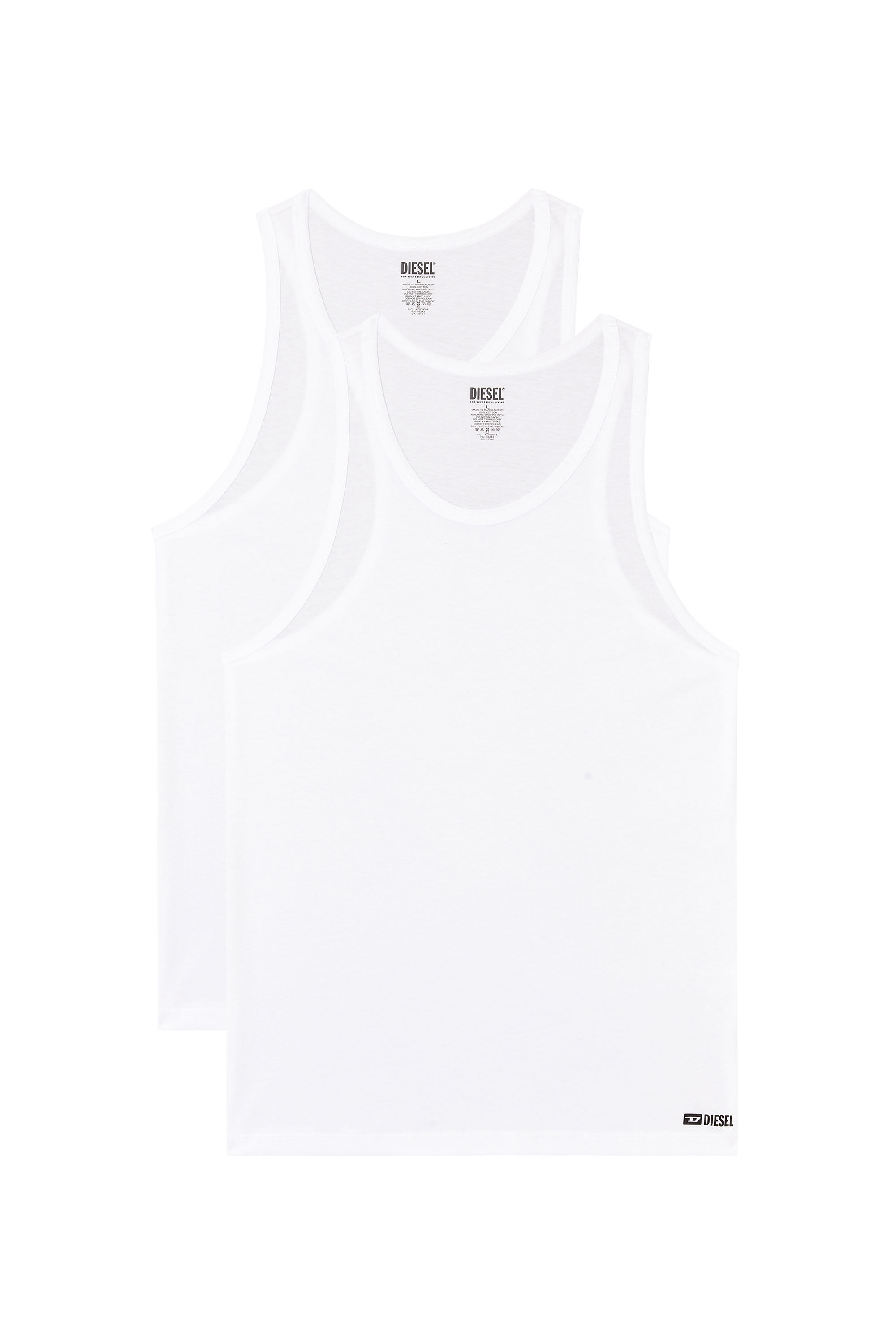 Diesel - WALTY-D-BOX-2PACK, Paquete de dos chalecos con tirantes de algodón Hombre in Blanco - 2