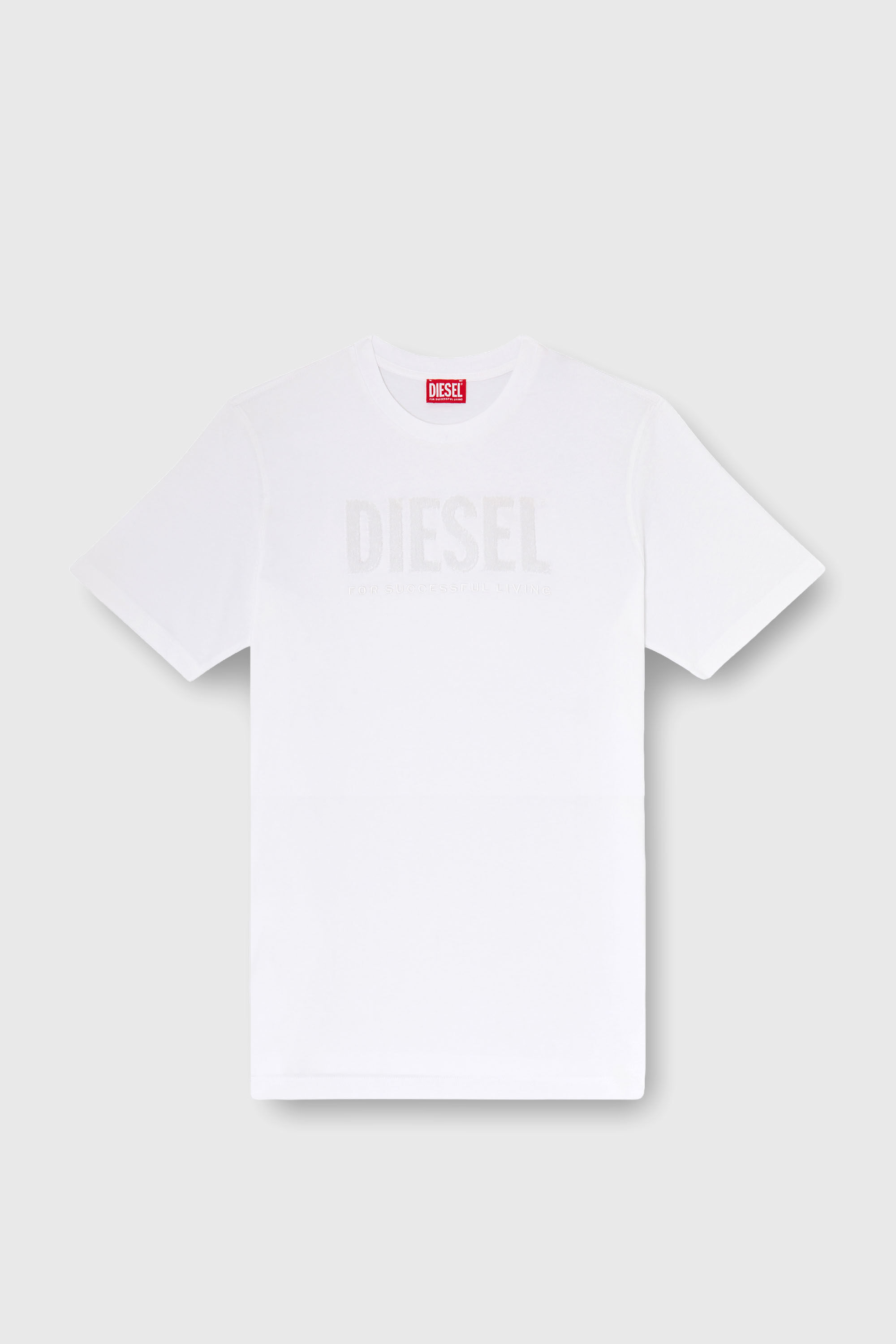 Diesel - T-JUST-OVA-T92, Camiseta de algod&oacute;n con estampado de logotipo Diesel tono sobre tono Hombre in Blanco - 2