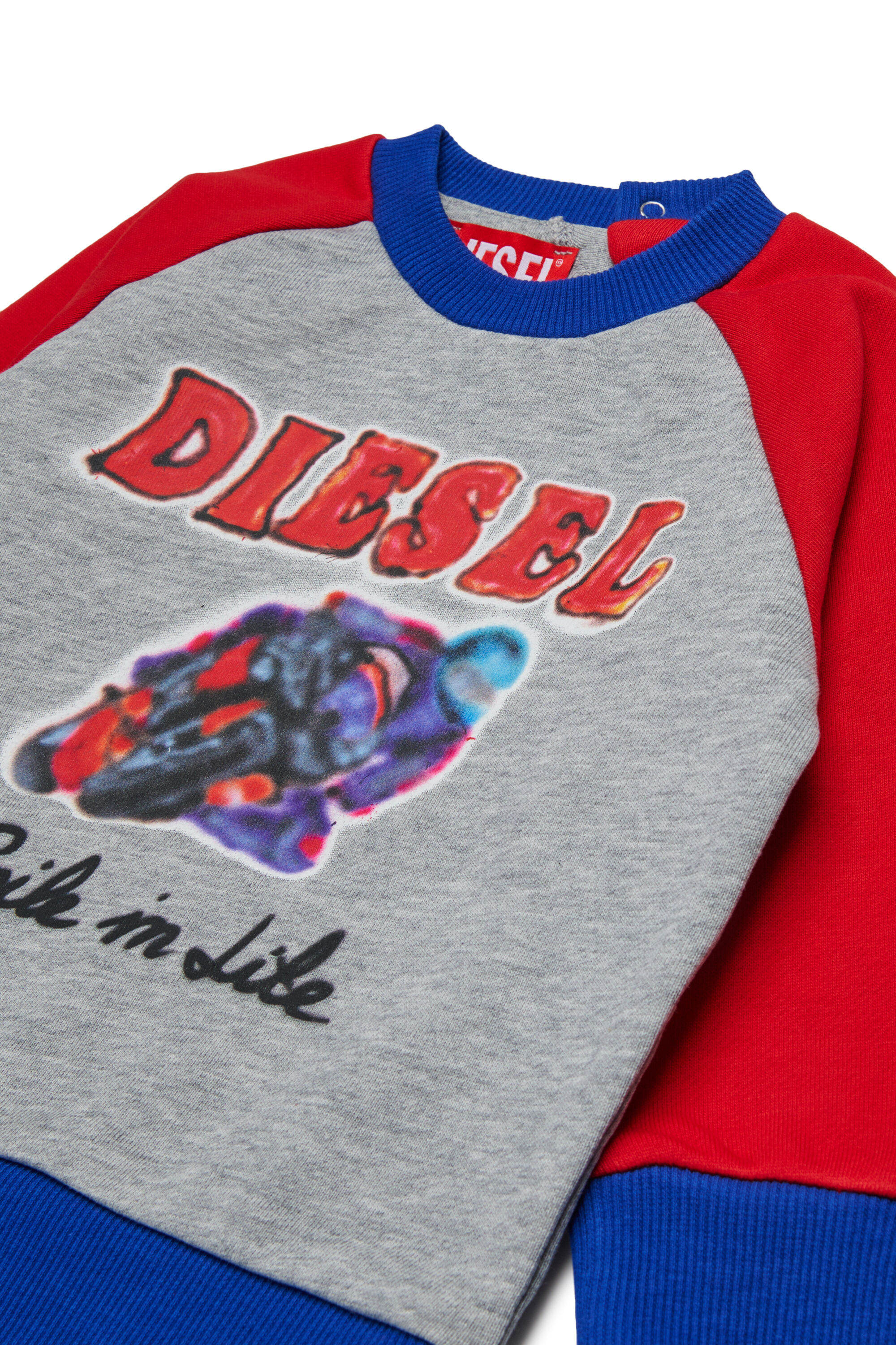 Diesel - SPOSBIB, Sudadera de algodón con estampado gráfico Hombre in Multicolor - 3