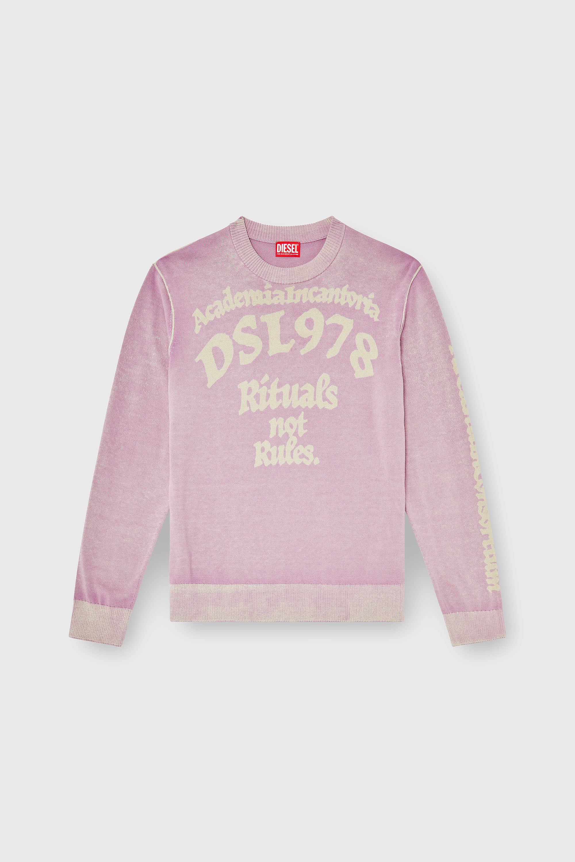 Diesel - K-LAUTI, Jersey de algod&oacute;n tratado con eslogan Hombre in Morado - 2