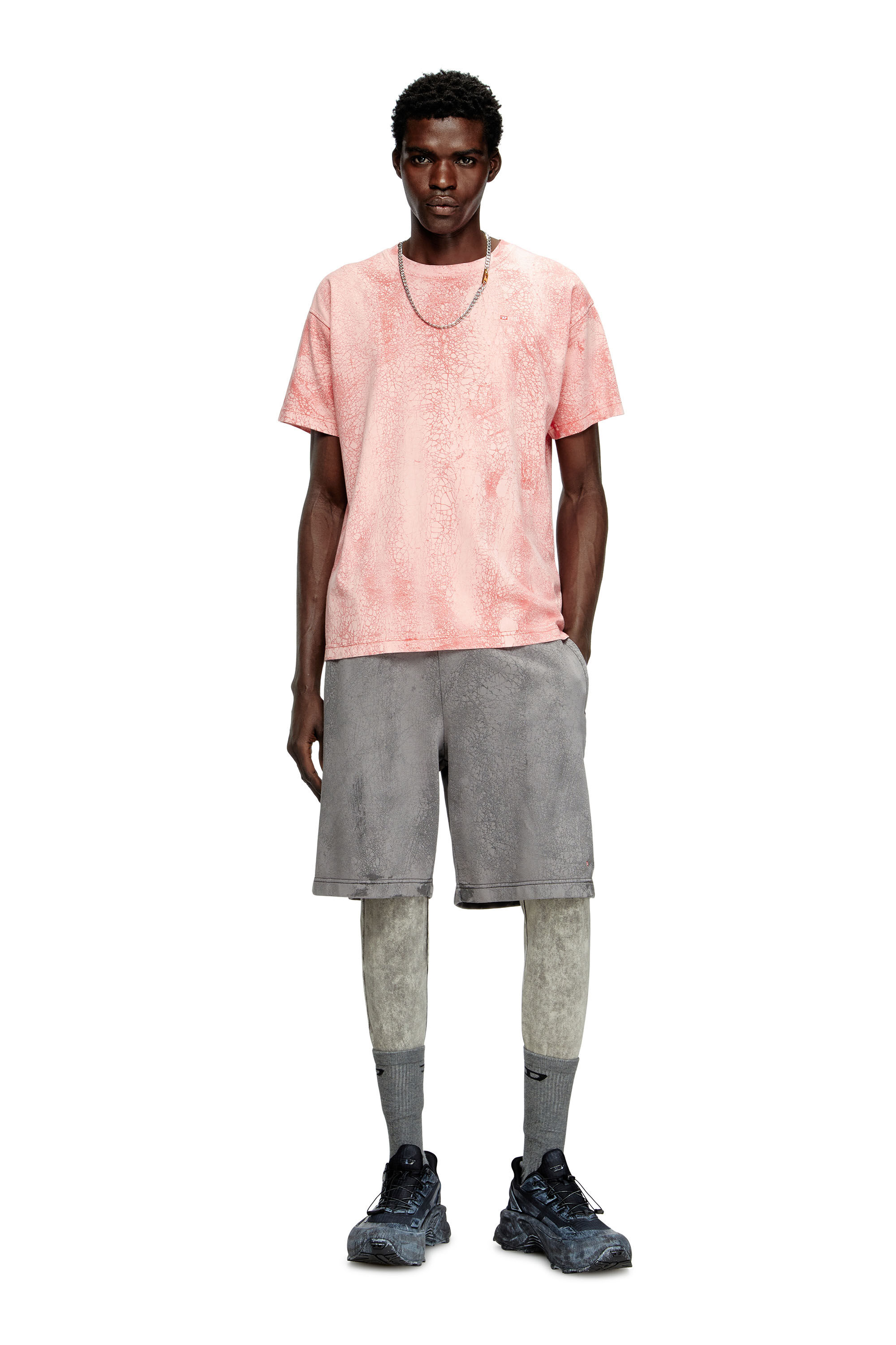 Diesel - T-NORM-T8, Camiseta de punto encerado Hombre in Rosa - 1