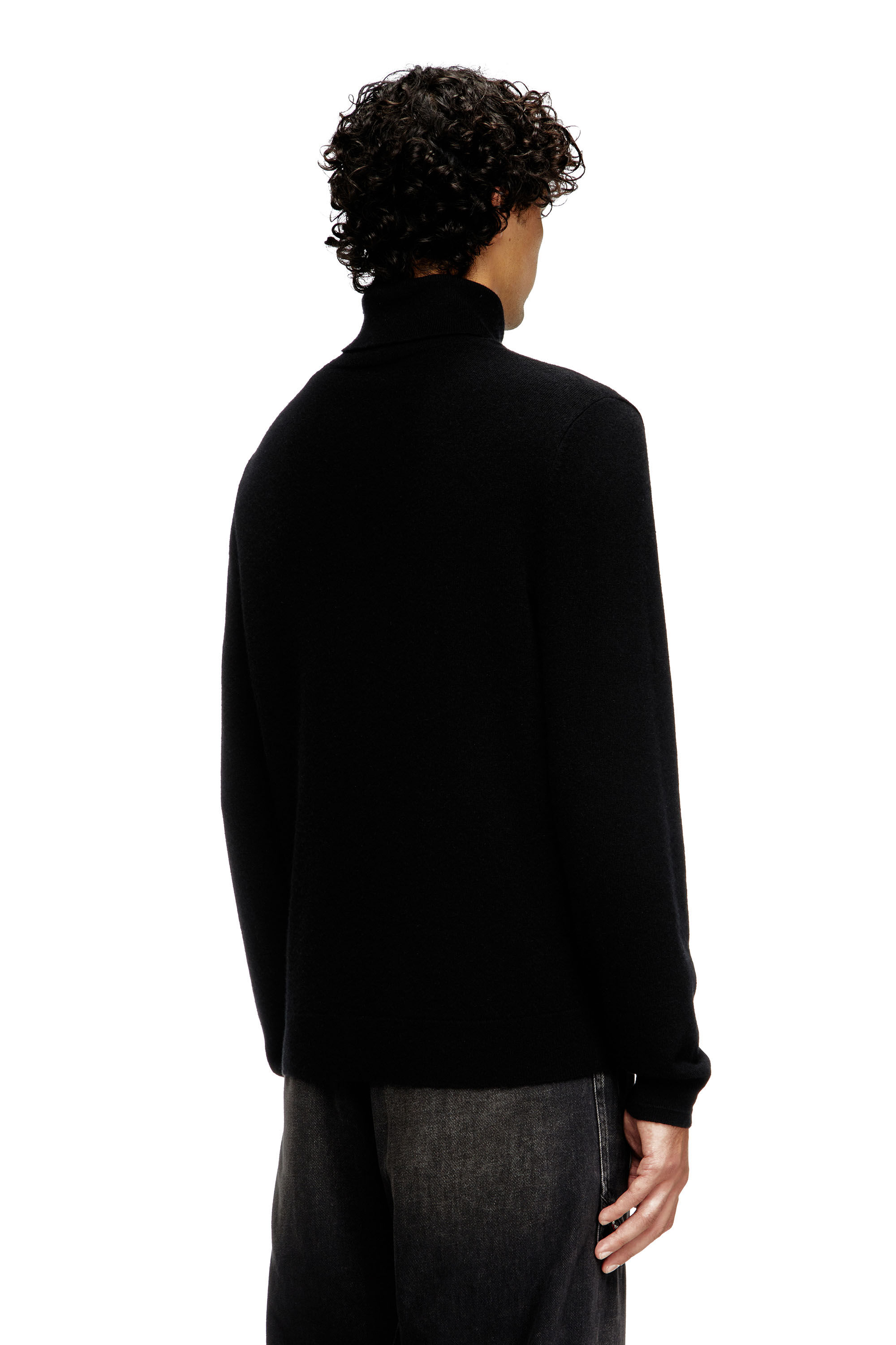 Diesel - K-VIERI-TN, Jersey con cuello alto de lana y cachemira Hombre in Negro - 4