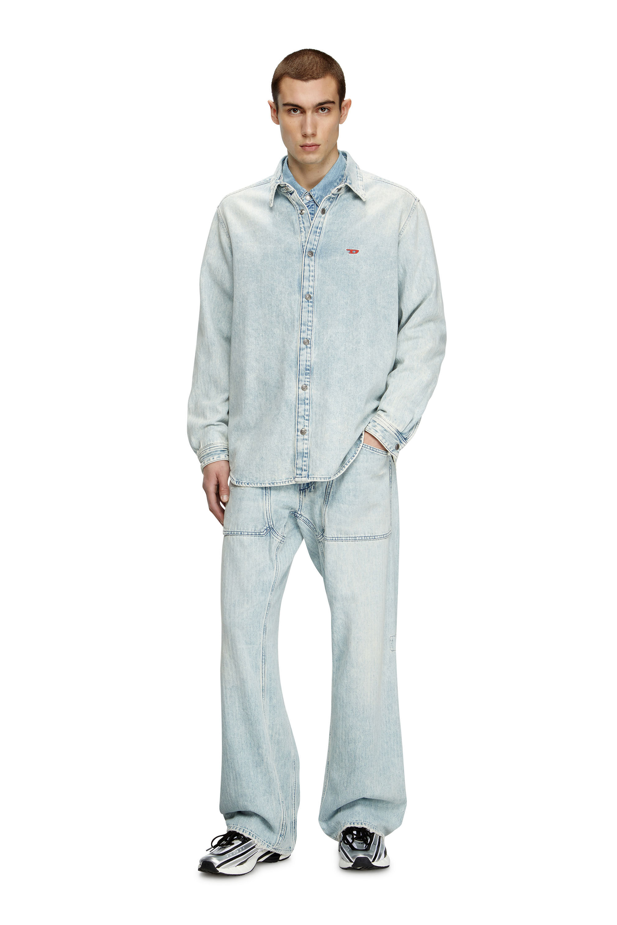 Diesel - Relaxed Jeans D-Zeta 09L60 Hombre, Azul Claro - 1