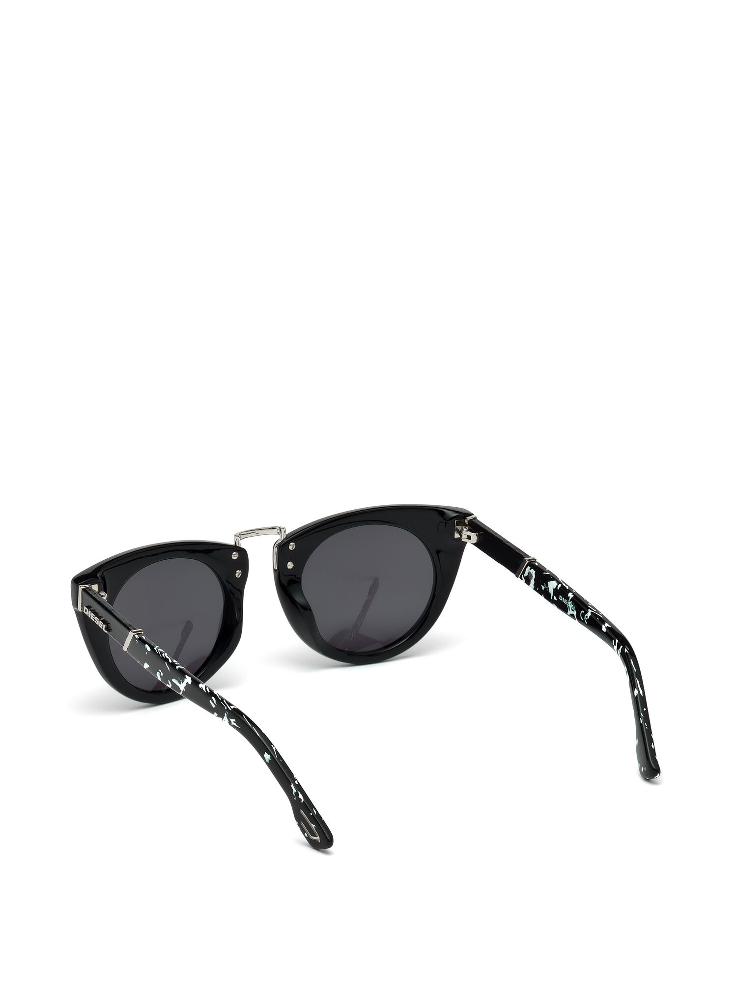 Diesel - DL0211, Gafas de montura original con detalles en piel Mujer in Negro - 2