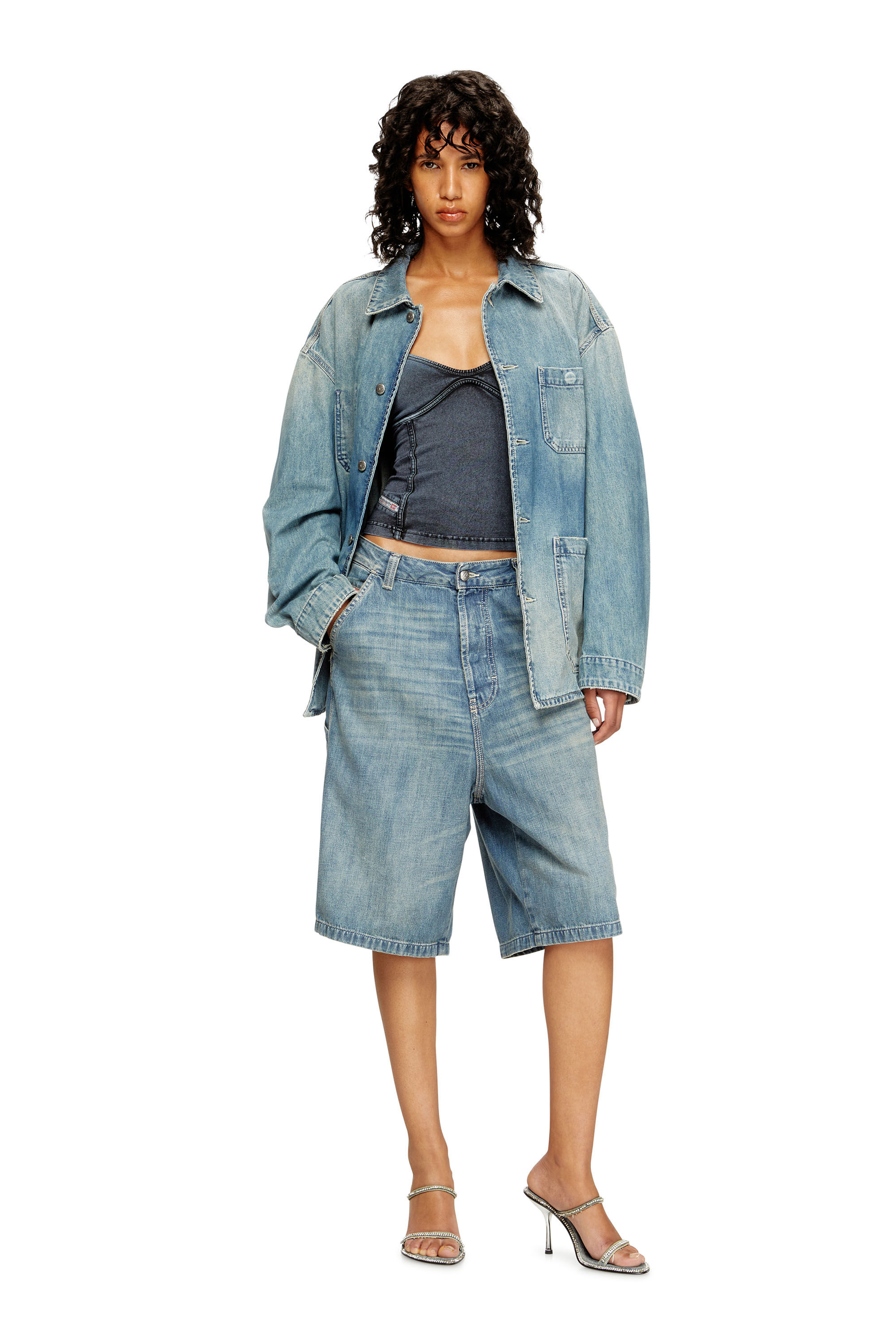 Diesel - D-STACK-U, Chaqueta de denim de estilo utility Unisex in Azul marino - 7