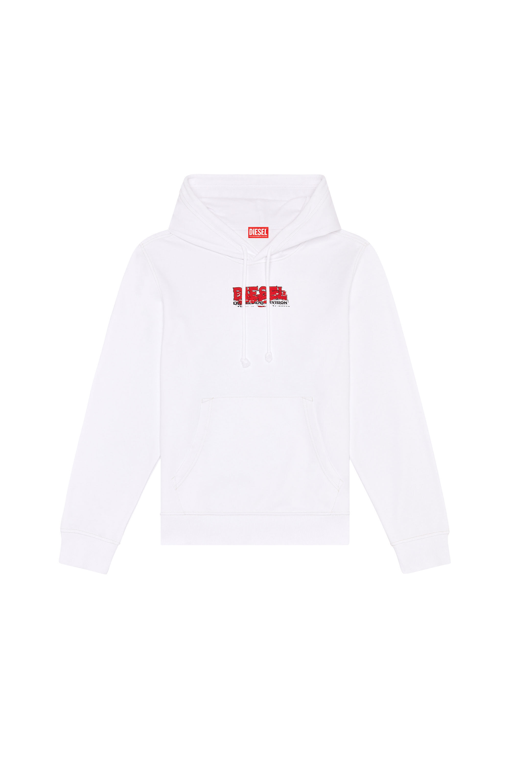 ★DIESEL★ F SLIM OD HOOD WHITE A157140GRAC100 Women's Hoodie with cut-out Oval D Logo | White | Diesel