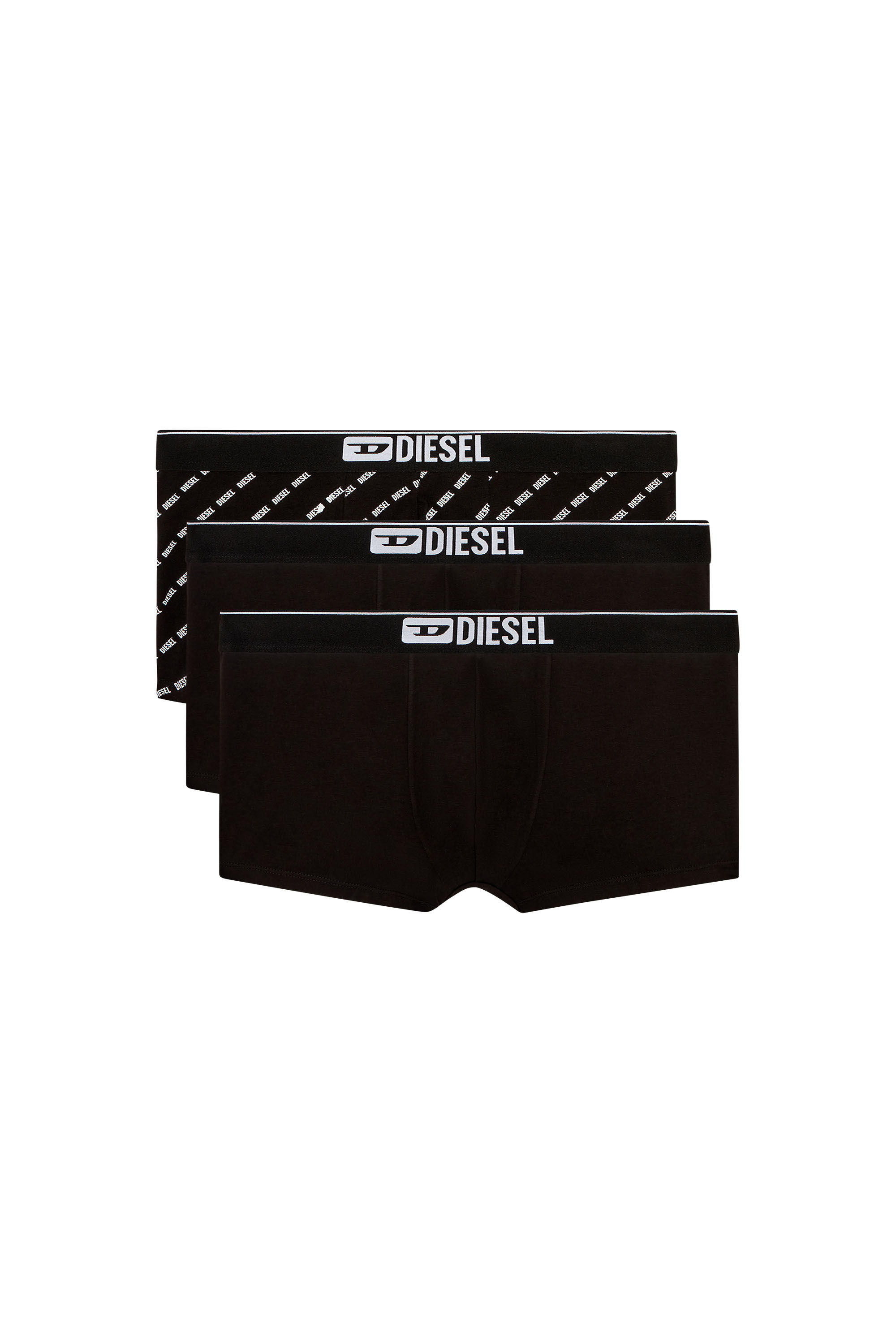 Diesel - DAMIEN-THREEPACK, Paquete de tres bóxers ajustados con logotipo en diagonal Hombre in Negro - 2