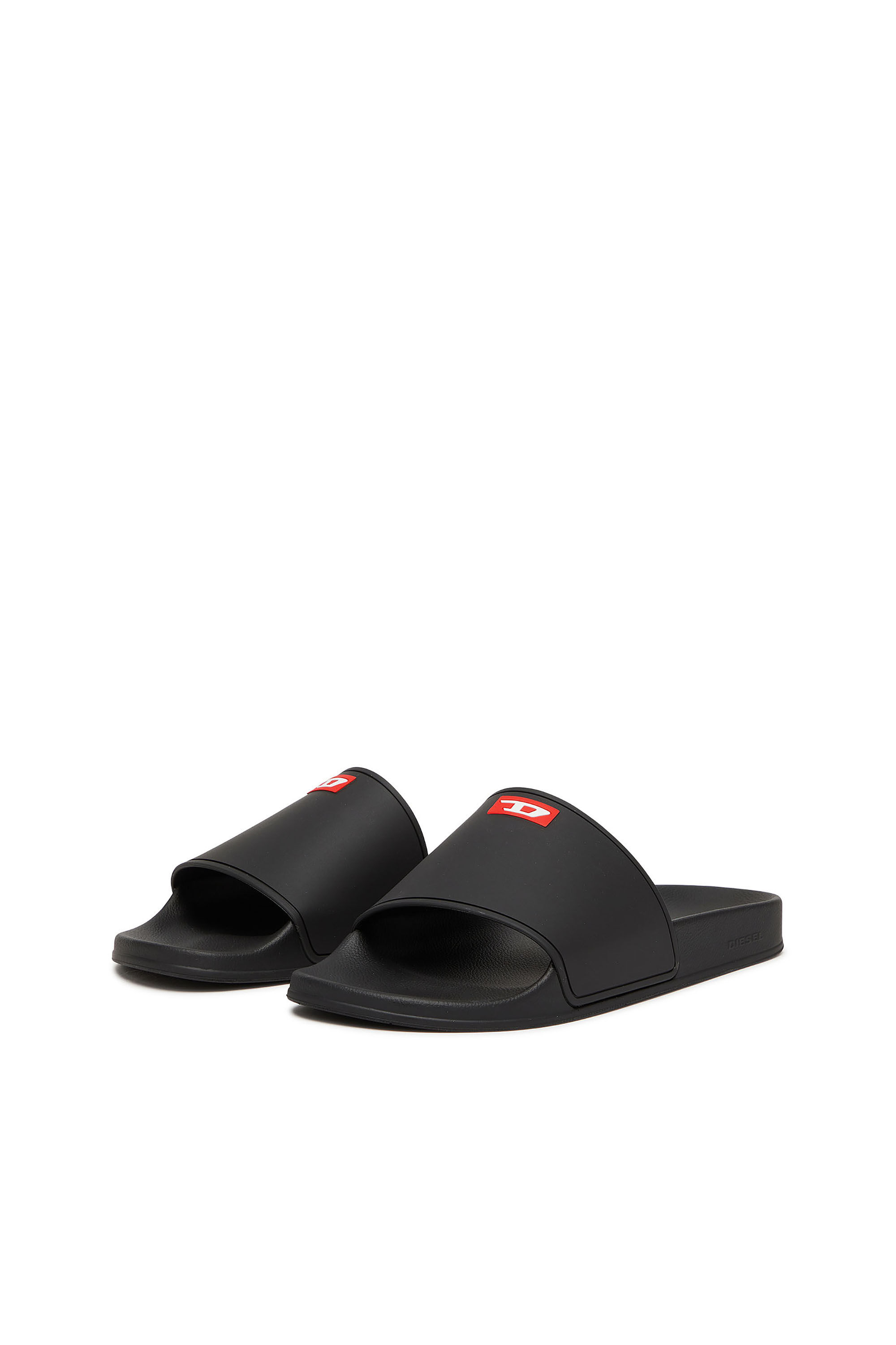 Diesel - SA-SWIM, Chanclas de piscina de goma con logotipo D Hombre in Negro - 8