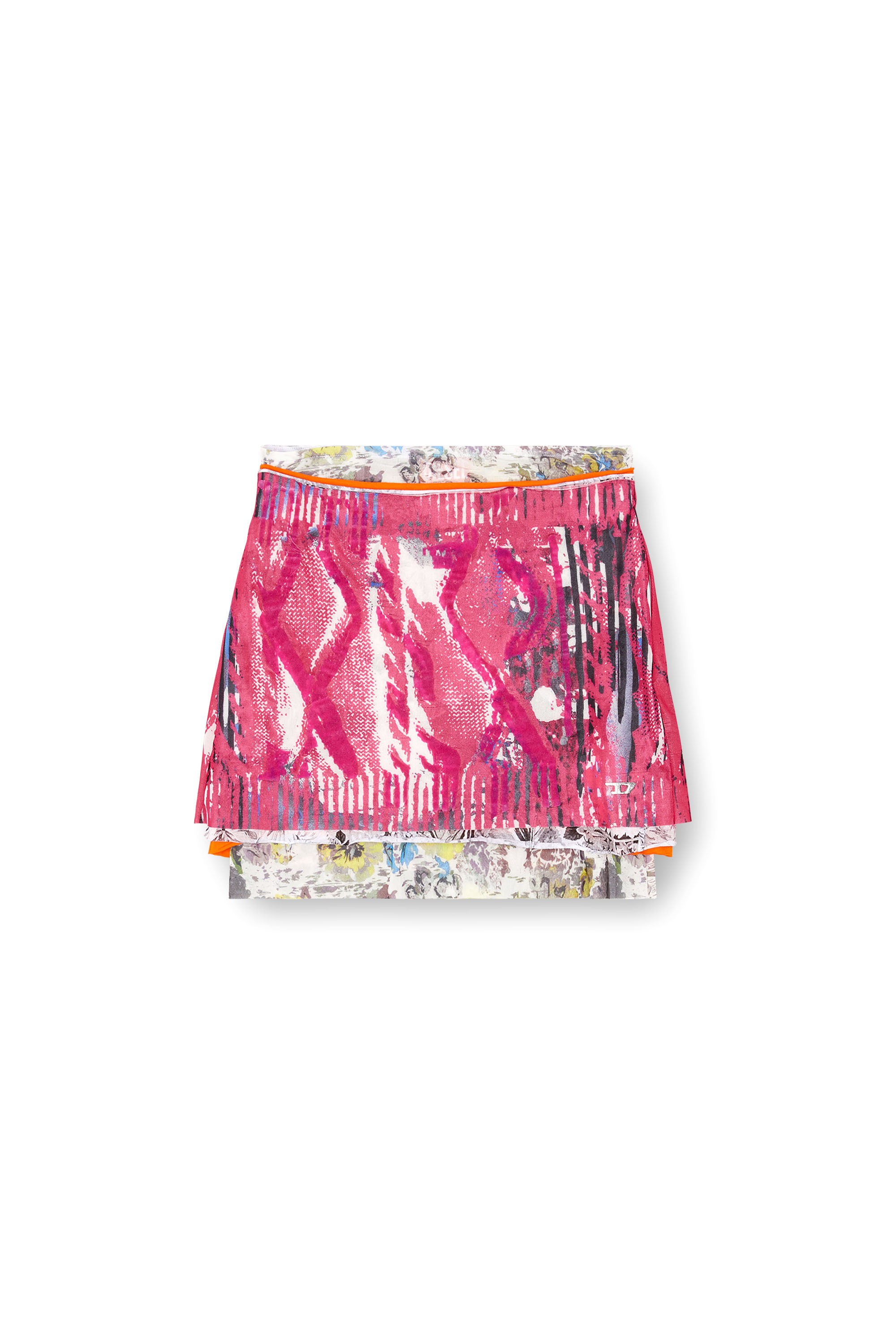 Diesel - O-PEONY, Minifalda en capas con estampado de peonía estilo pop Mujer in Rosa - 2