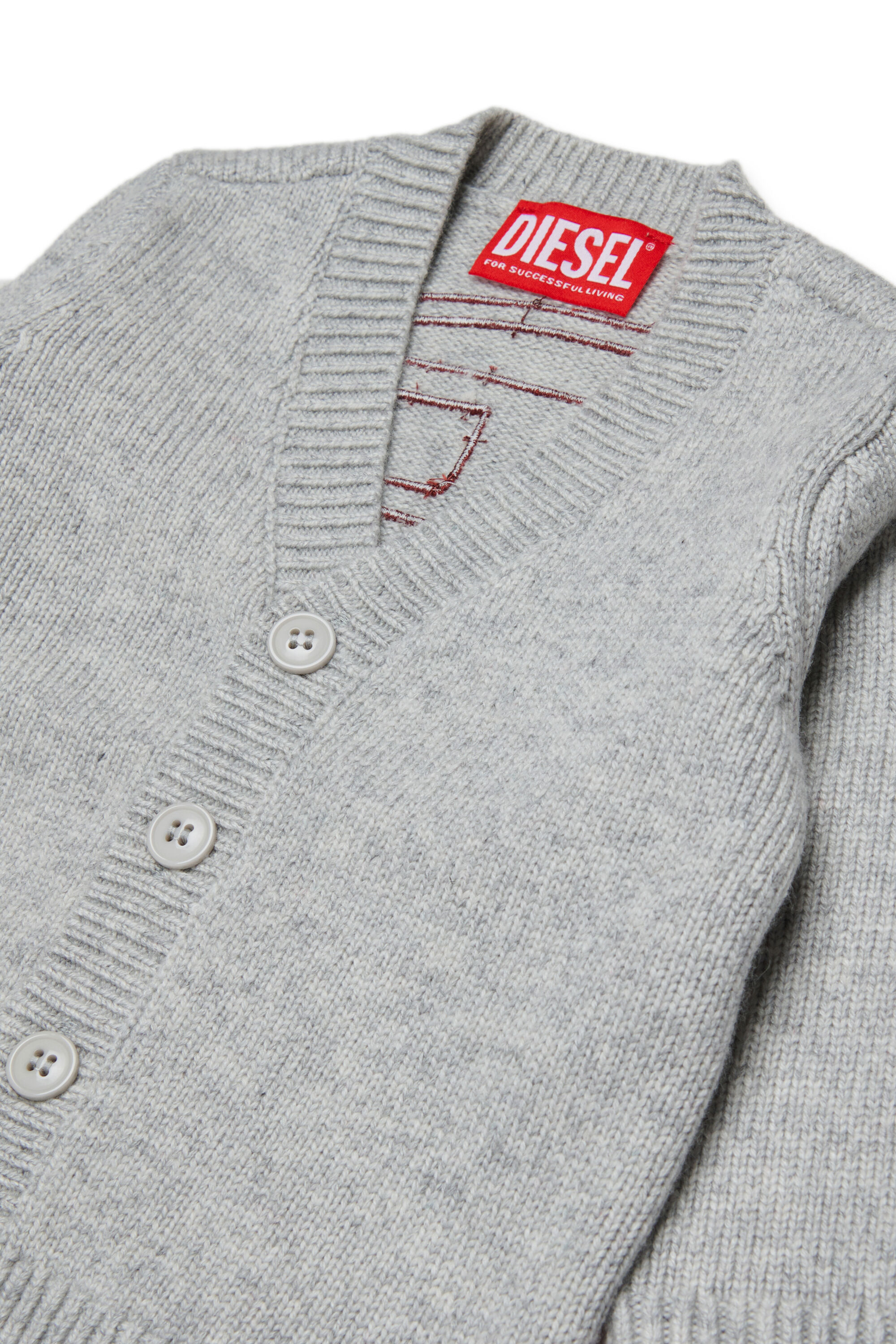 Diesel - KOLYB, C&aacute;rdigan enriquecido con cashmere y gran Oval D Hombre in Gris - 3