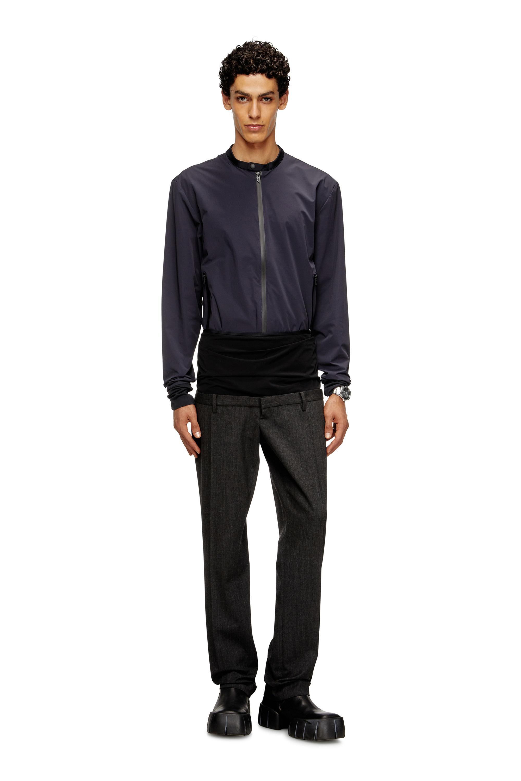 Diesel - J-DOMNALL-NY, Chaqueta en nylon bi-elástico Hombre in Azul marino - 1