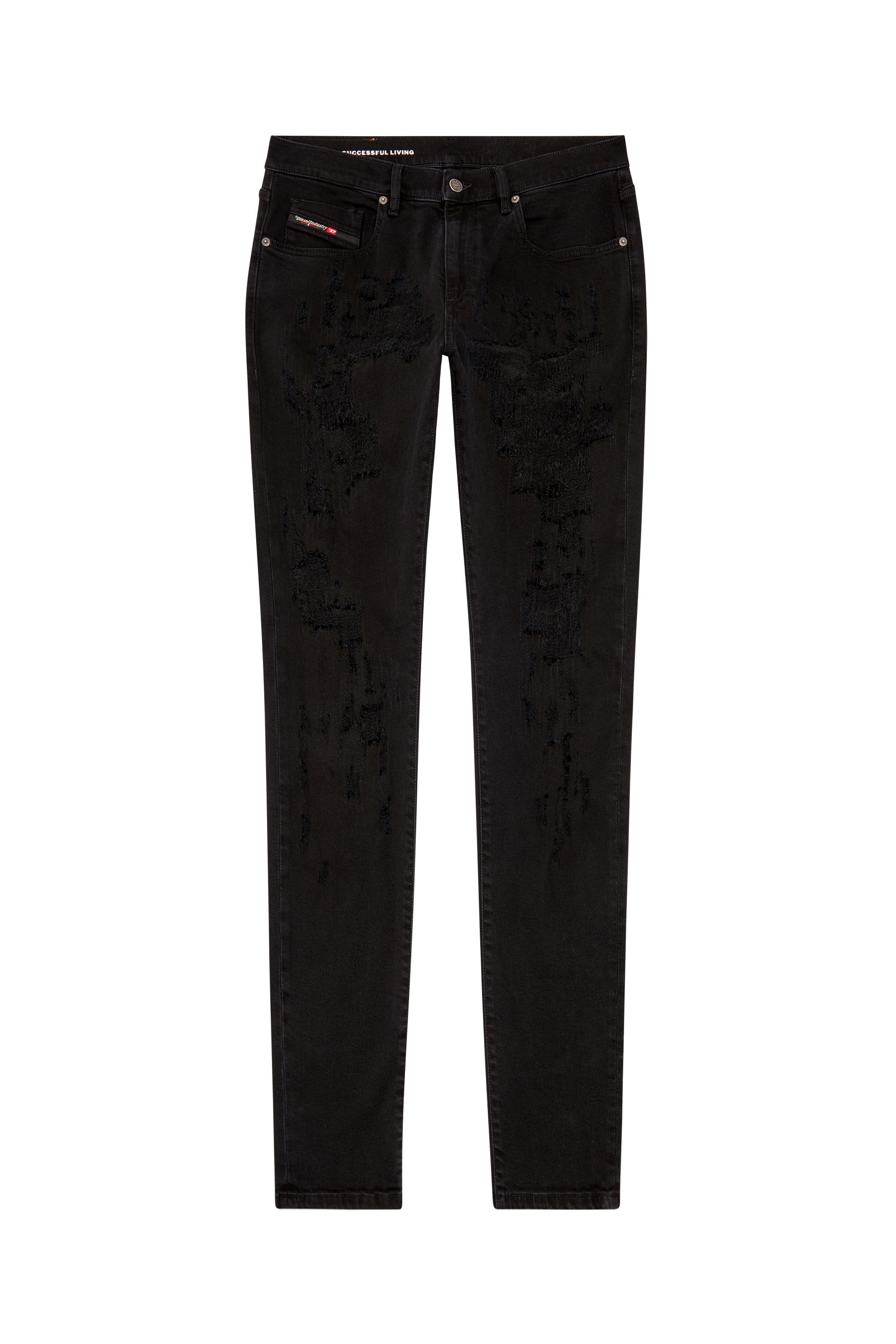 Diesel - Man's Slim Jeans 2019 D-Strukt 09K36, Black/Dark grey - 2