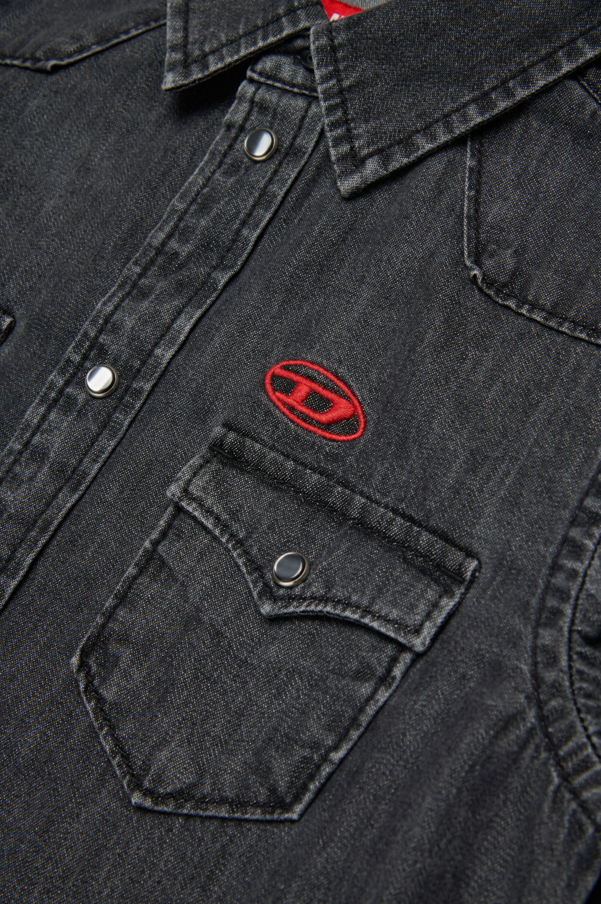 Diesel - CEKO, Camisa western en denim Hombre in Negro - 4