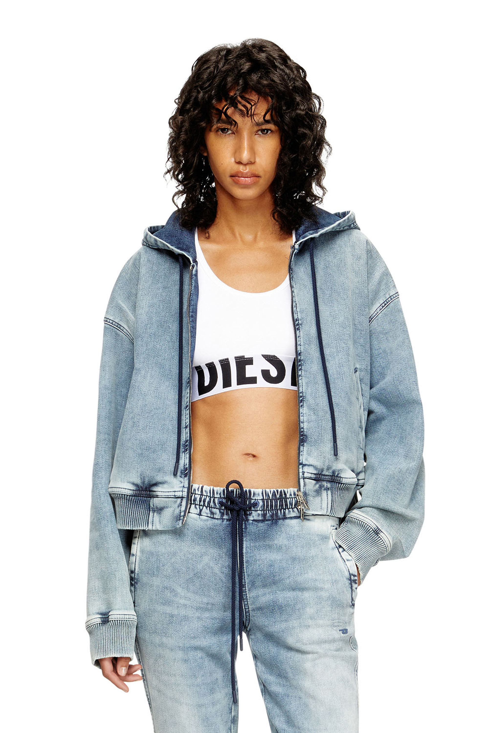 Diesel - UFSB-COTTON-RACE-BRALETTE-XL, Sujetador deportivo con logotipo recortado Mujer in Blanco - 5