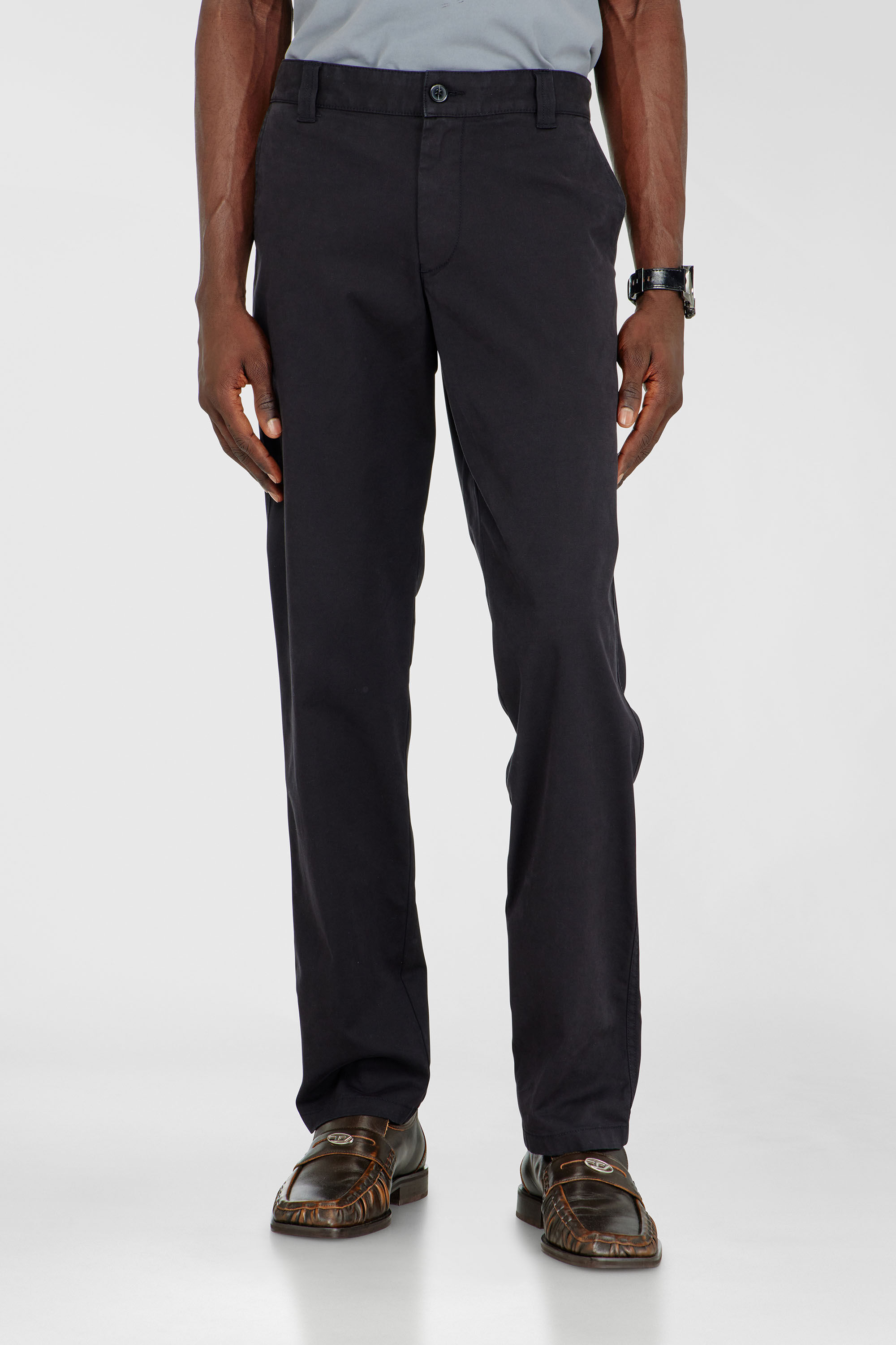 Diesel - P-DEFINE-EPCH, Pantalones de algod&oacute;n con presilla utilitaria Hombre in Negro - 3
