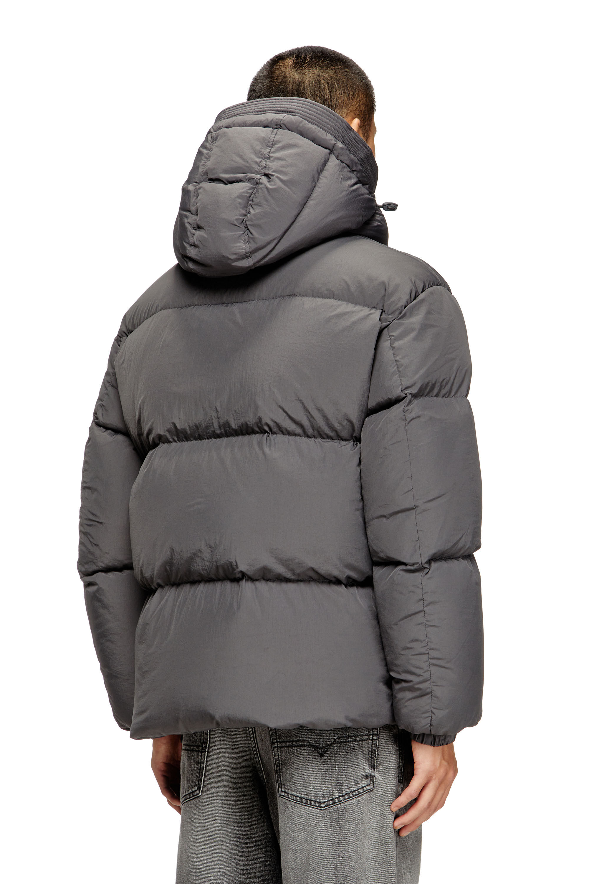 Diesel - W-ROLFYS, Chaqueta de plumón en taslan de nailon reciclado Hombre in Gris - 4