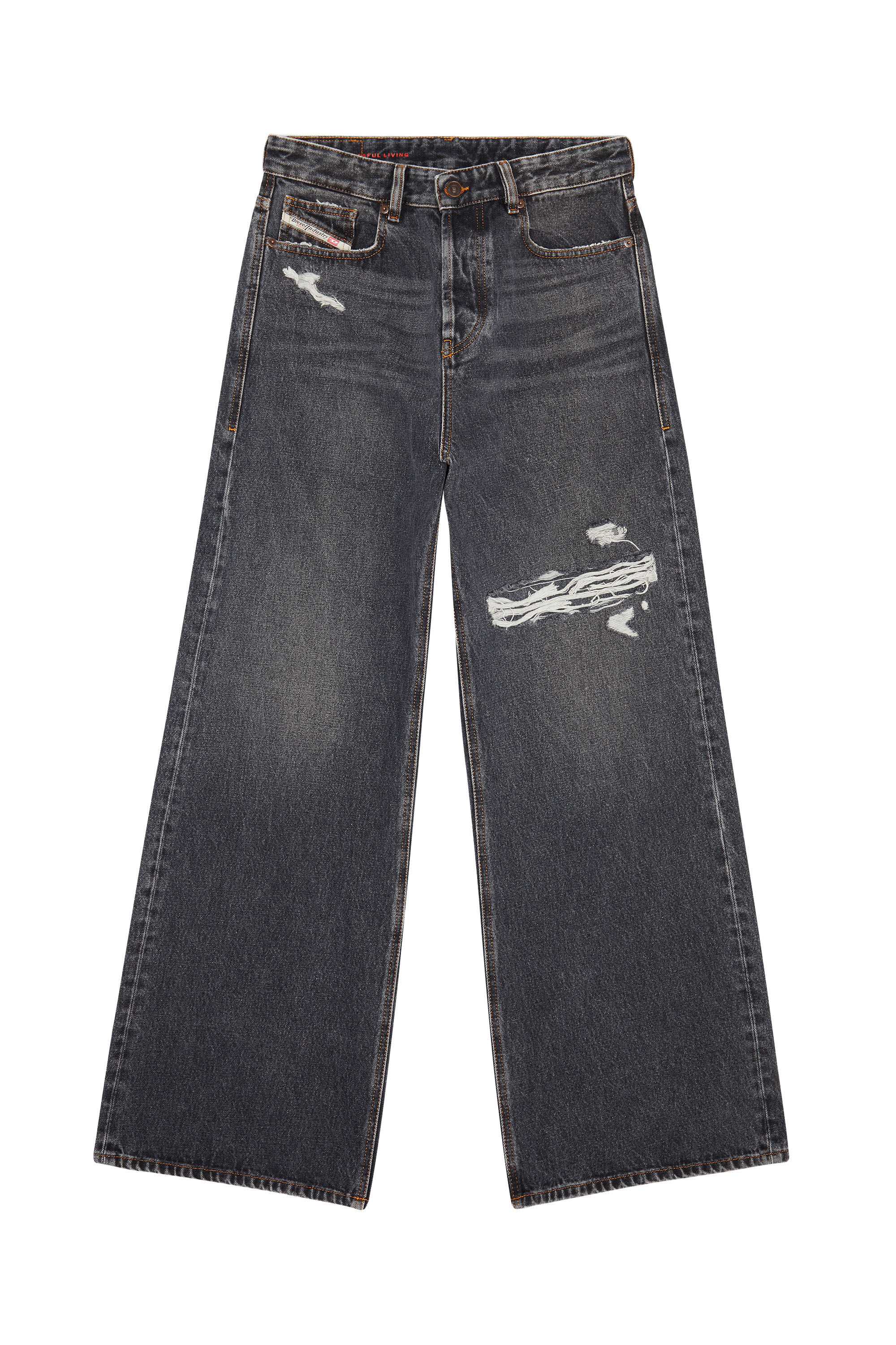 Diesel - 1996 D-Sire 007F6 Straight Jeans, Negro/Gris oscuro - Image 2