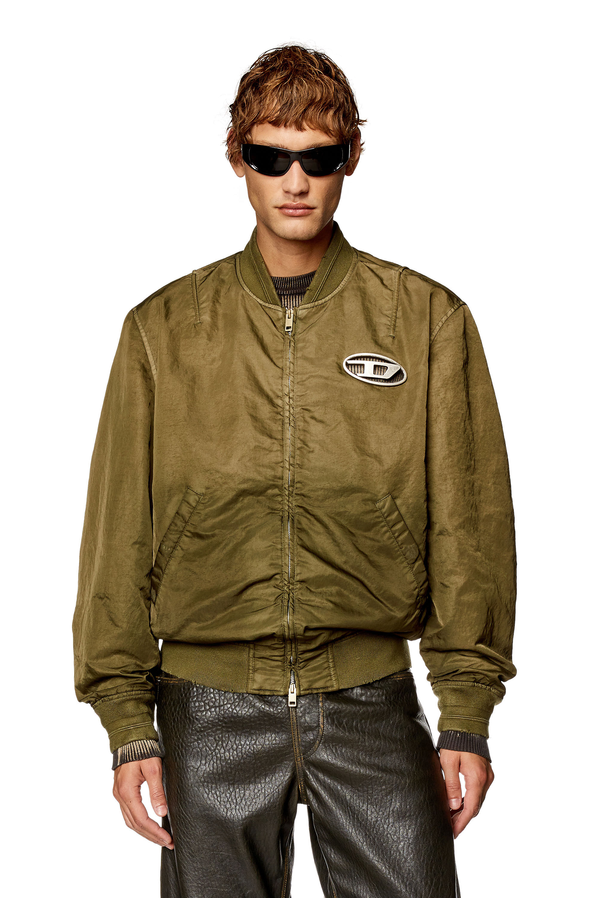 Men s Degrade padded bomber jacket Green Diesel