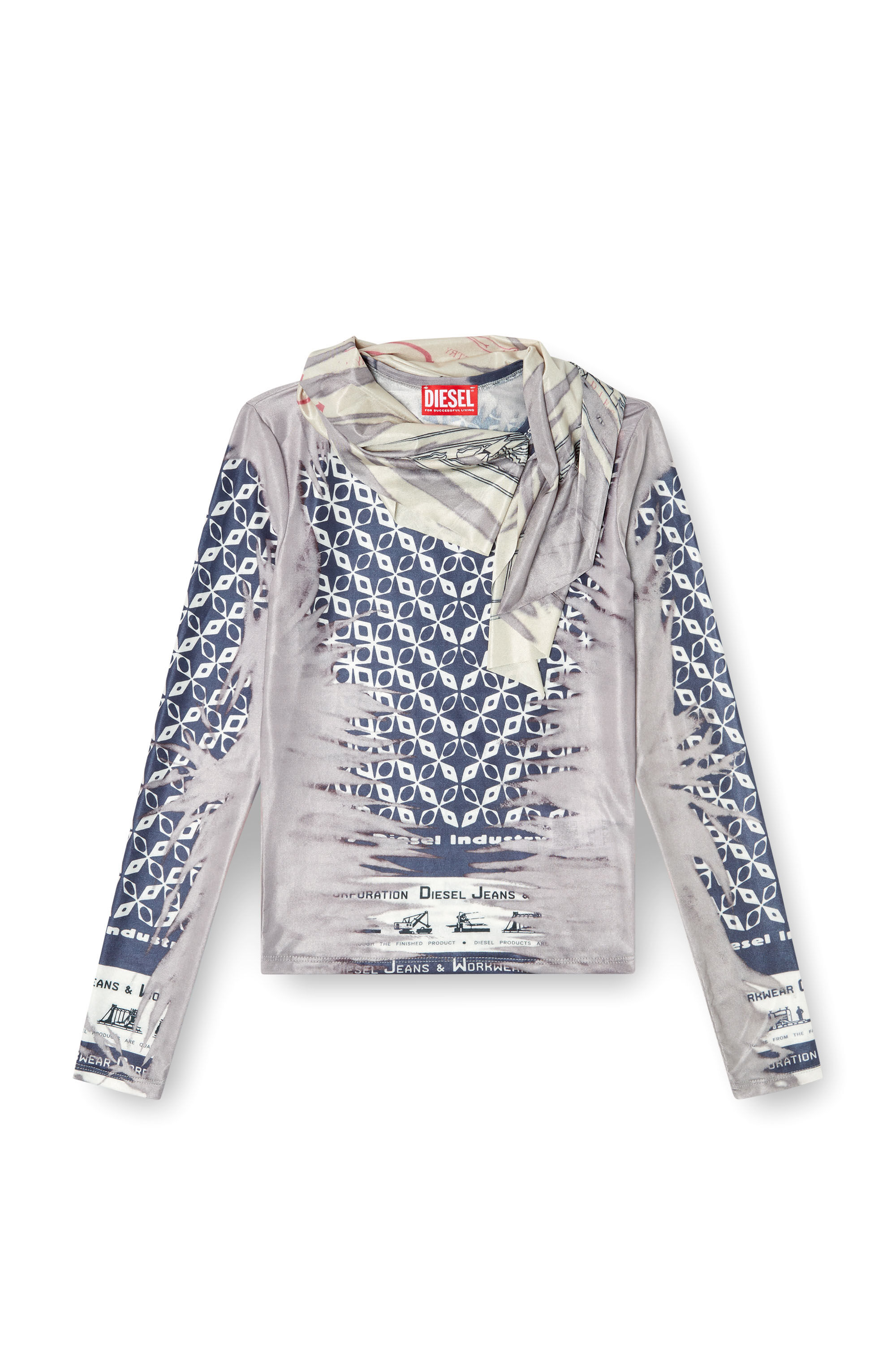 Diesel - T-ANDA, Top con lazo de cuello tipo bandana Mujer in Multicolor - 2