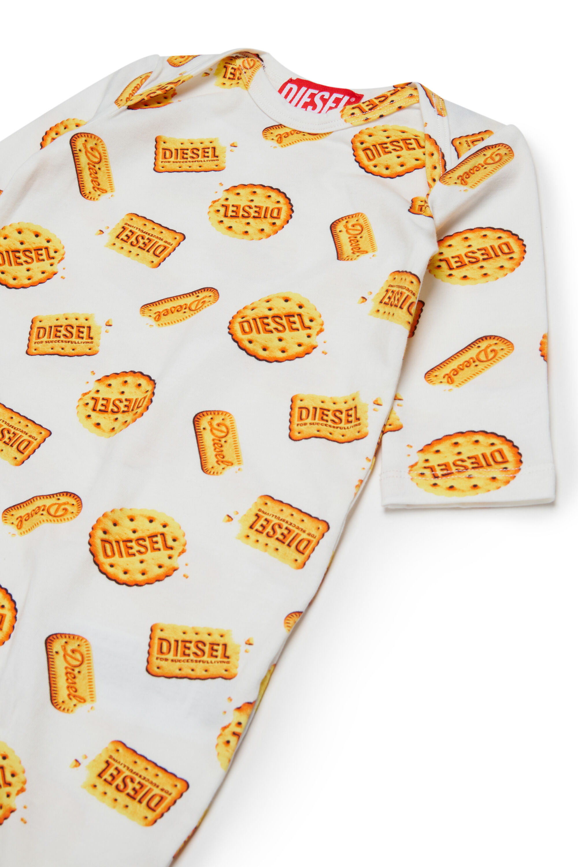 Diesel - UNNY-NB, Pelele para reci&eacute;n nacido con print Diesel biscuit Unisex in Blanco - 3