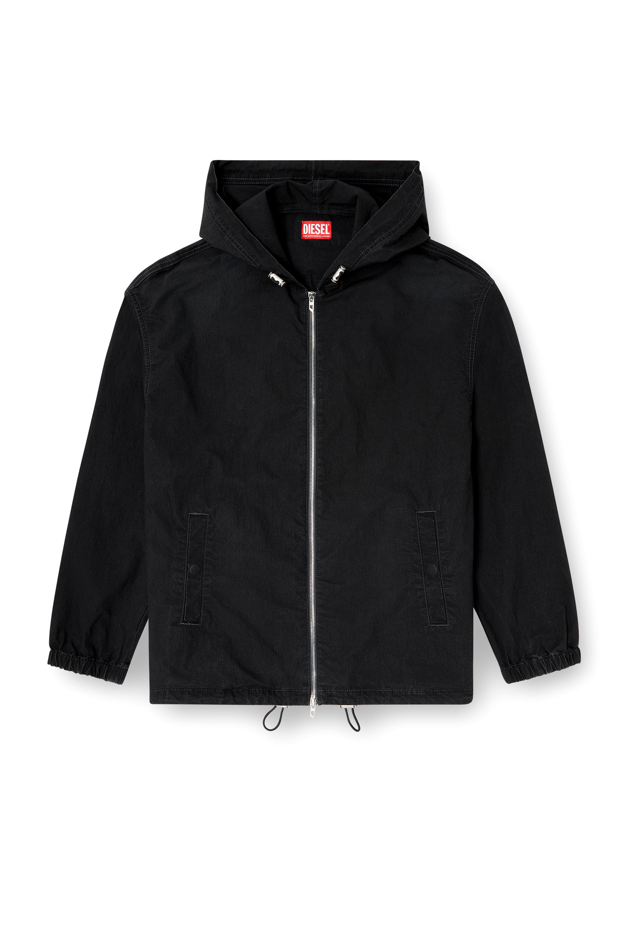 Diesel - D-WYNNY JOGG, Chaqueta de tejido técnico JoggJeans con capucha Hombre in Negro - 2
