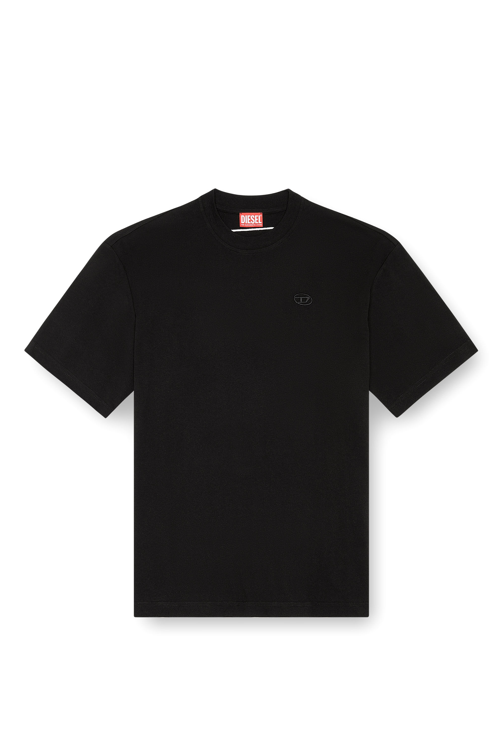 Diesel - T-BOGGY-MEGOVAL-D, Camiseta con bordado oval D grande Hombre in Negro - 2