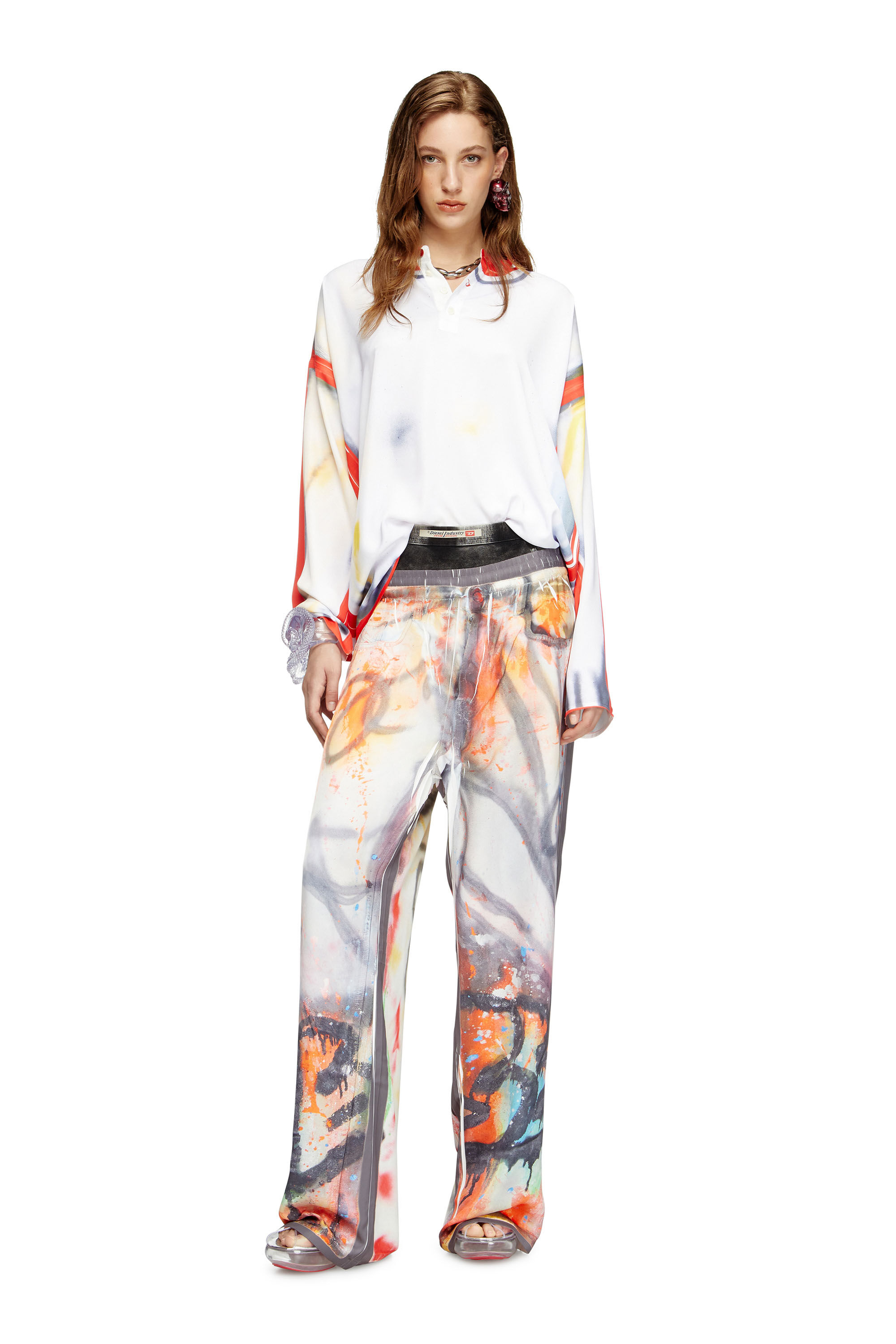 Diesel - T-OLAVI-A-SER-GRAFFITI-USA, Top Henley con estampado graffiti Unisex in Multicolor - 6