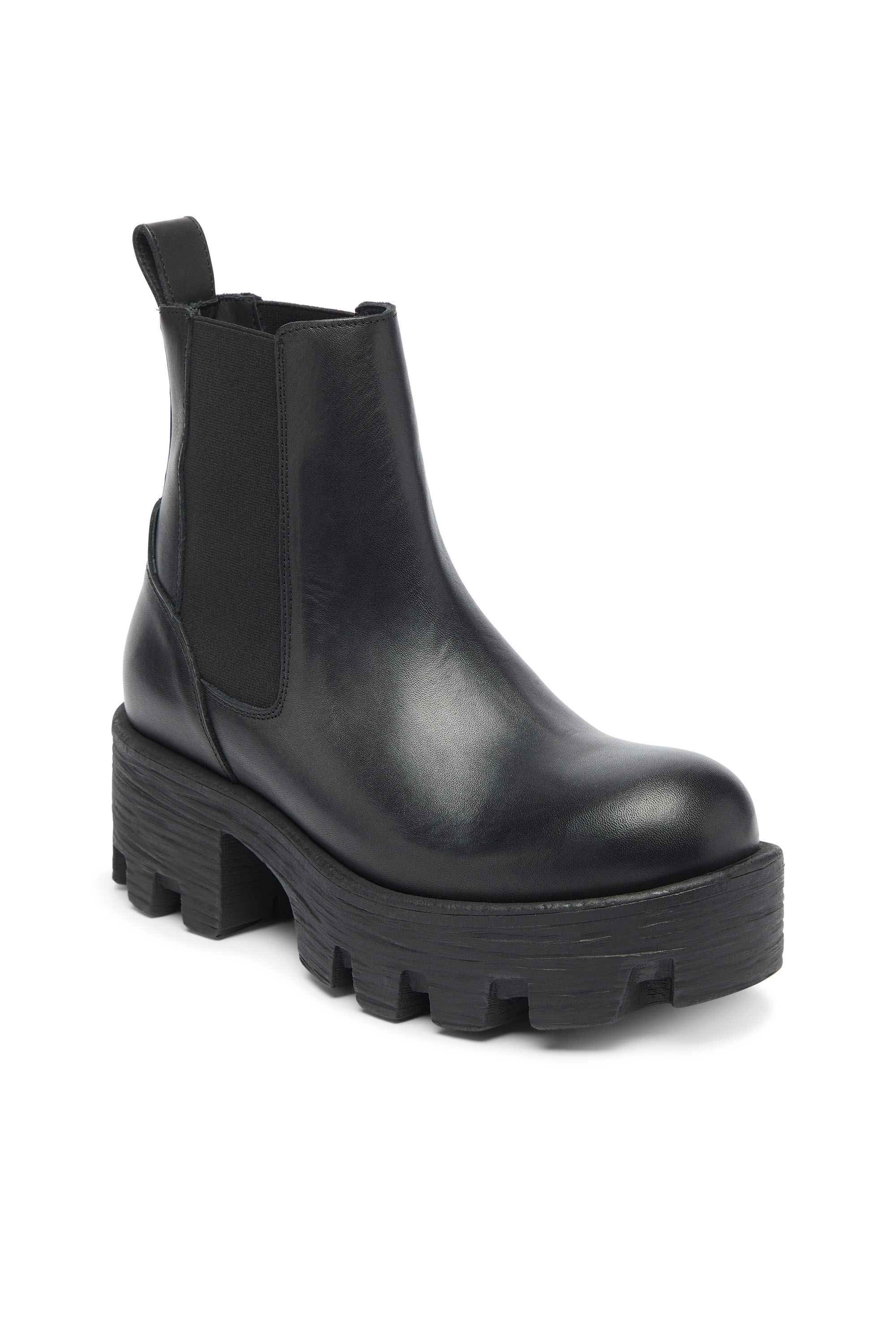 Diesel - D-HAMMER CHUNKY W, D-Hammer - Botines Chelsea de piel con suela gruesa Mujer in Negro - 6