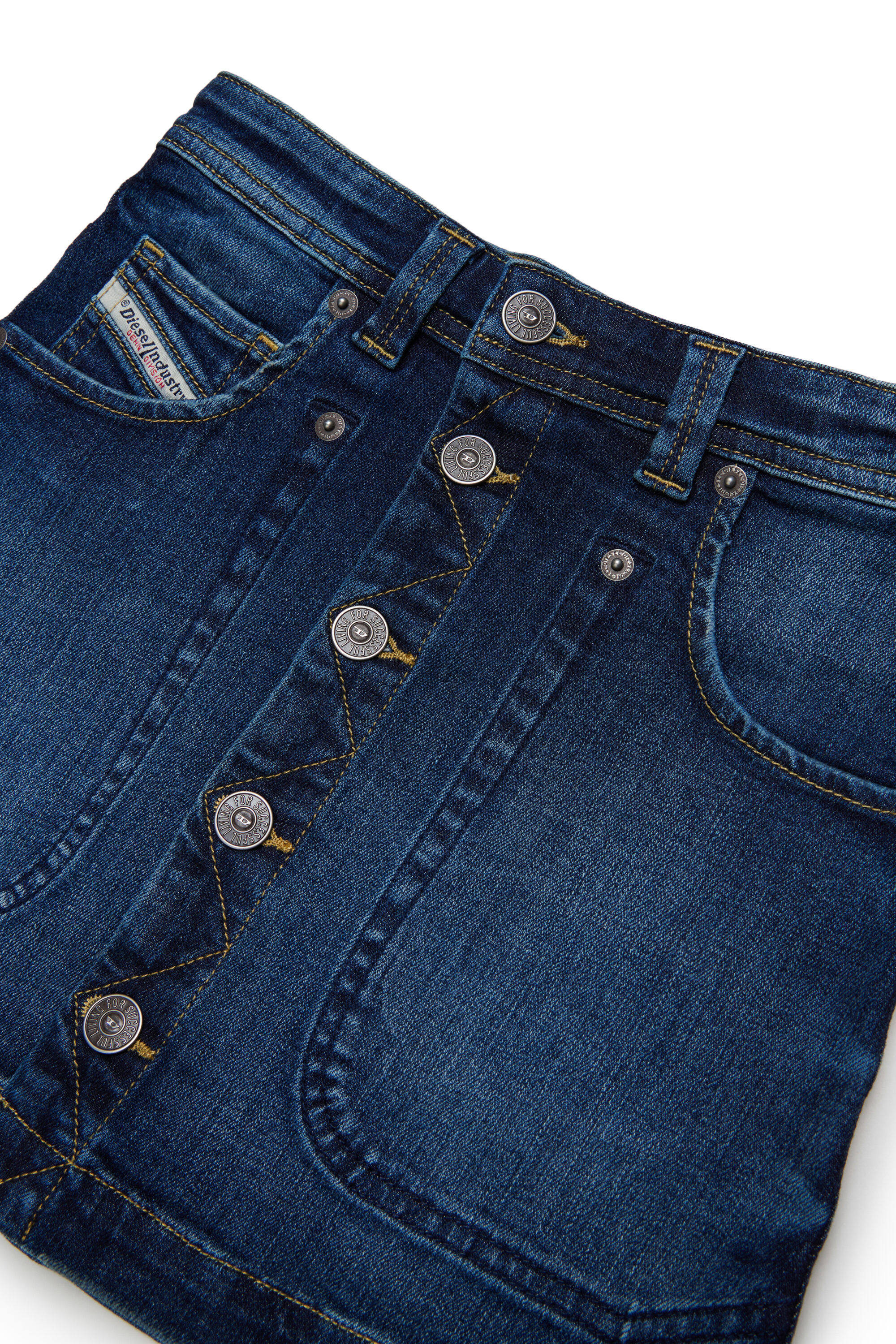 Diesel - GEALBUS, Minifalda vaquera con botones delanteros Mujer in Azul marino - 3