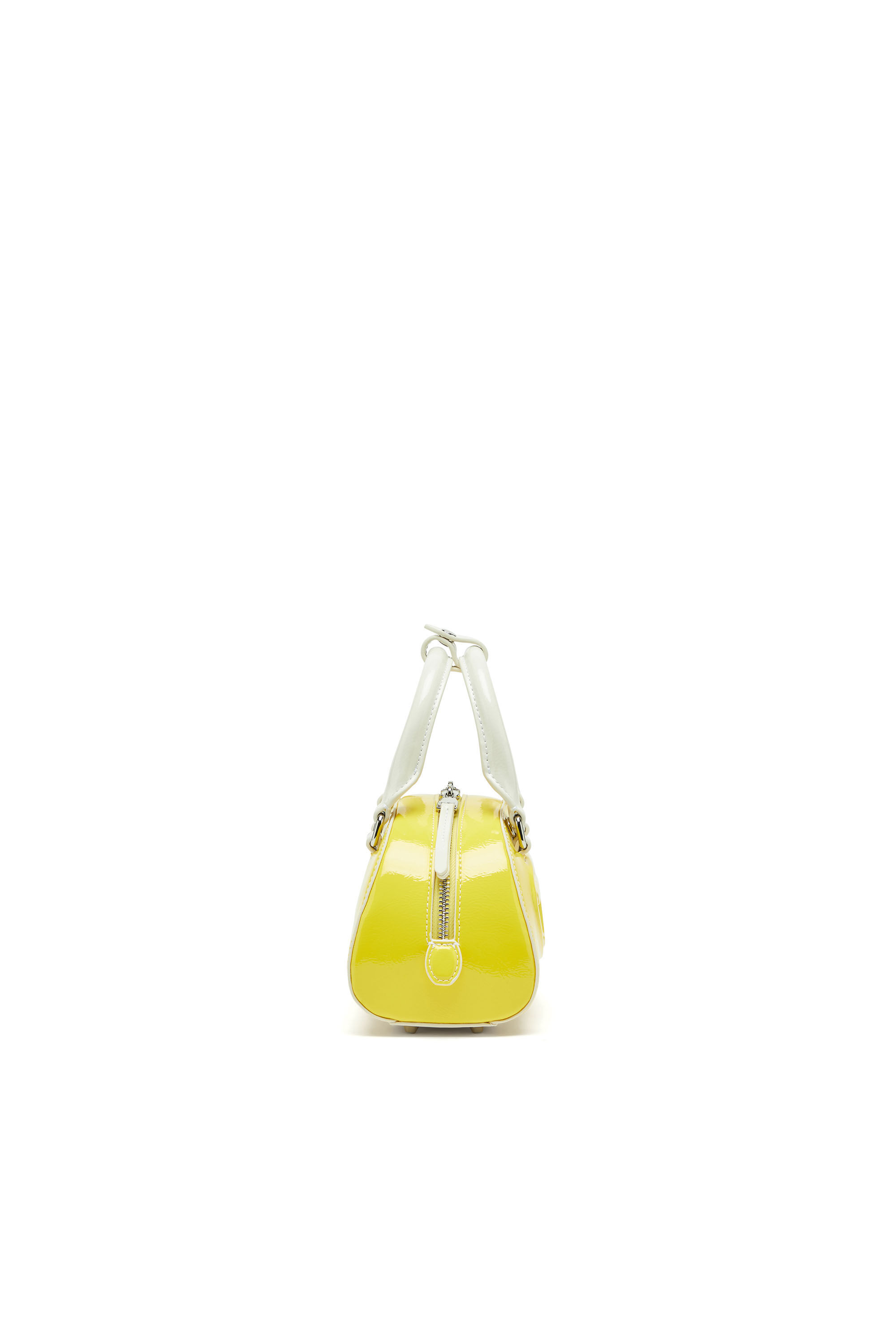 Diesel - 1DR DOME CROSSBODY, 1DR Dome-Bolso bowling mini con efecto naplak Mujer in Amarillo - 4