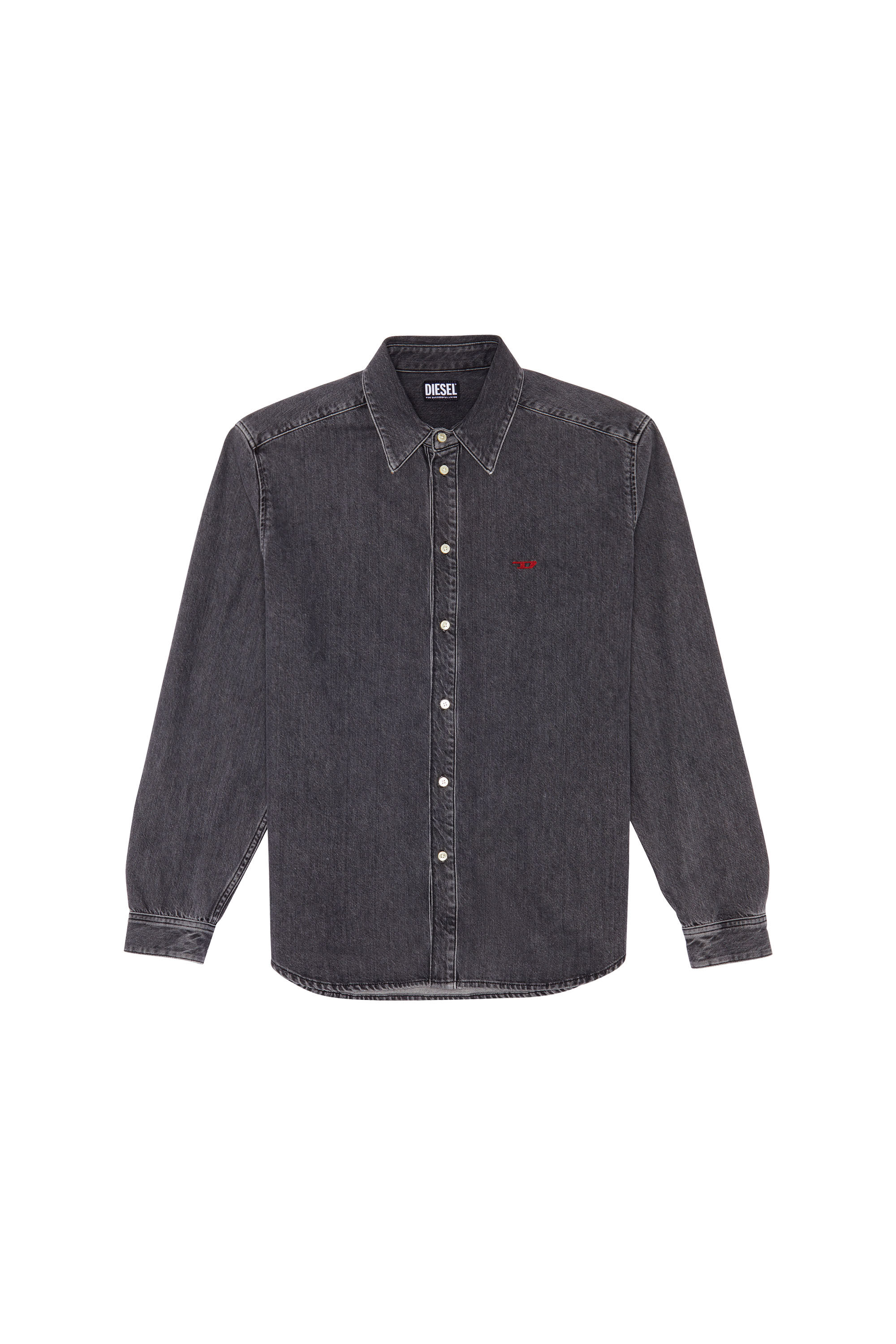Diesel - D-SIMPLY BASIC SHIRT, Negro/Gris oscuro - Image 2