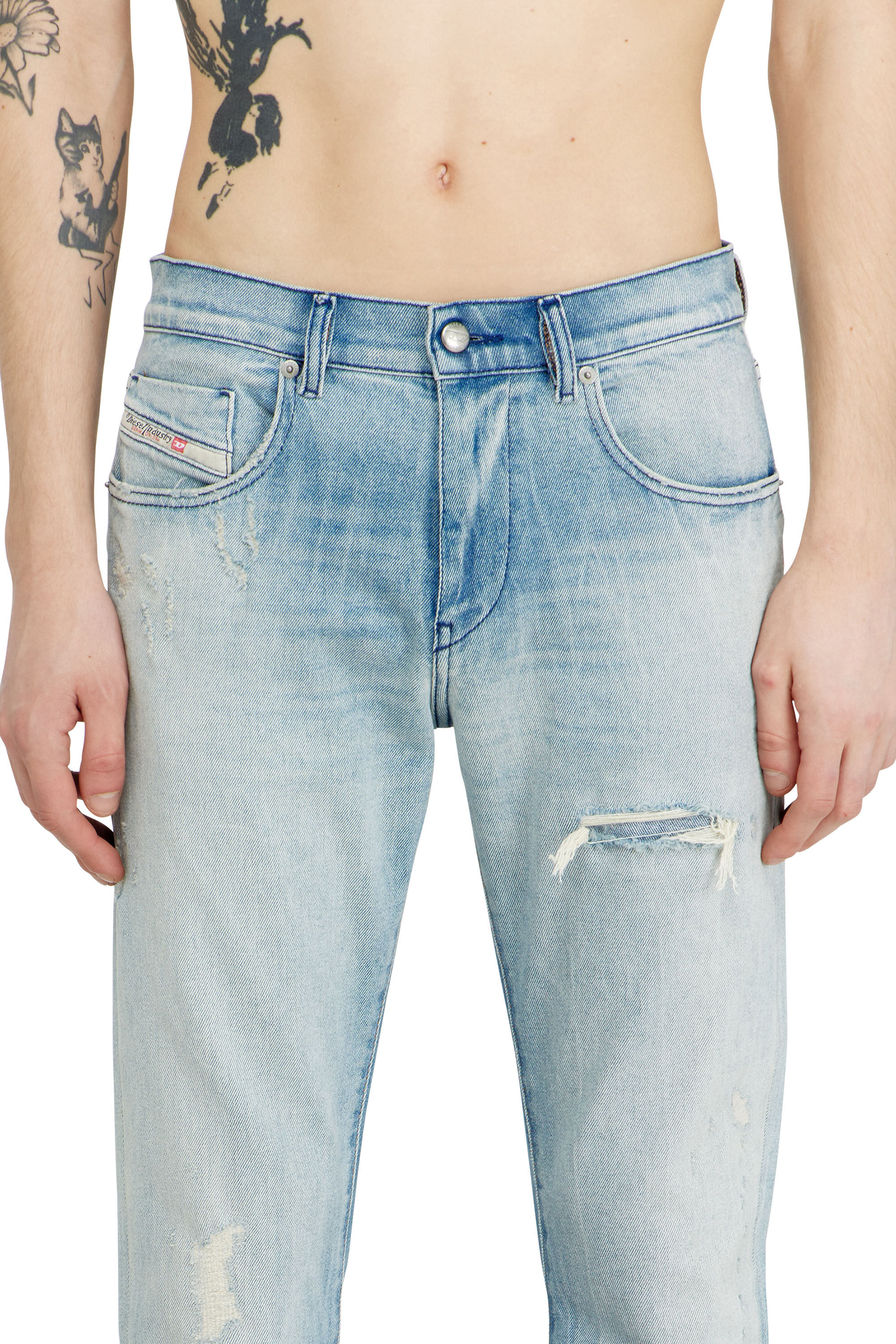 Diesel - Slim Jeans 2019 D-Strukt 09N38 Hombre, Azul Claro - 4