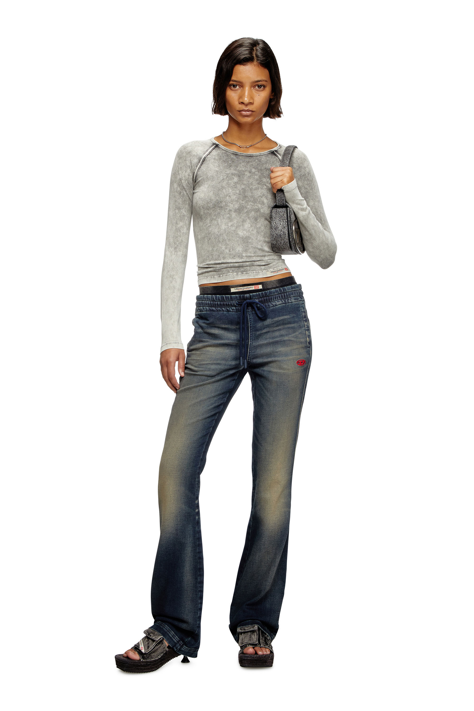 Diesel - Bootcut 2069 D-Ebbey Joggjeans® 068PM Mujer, Azul Oscuro - 1