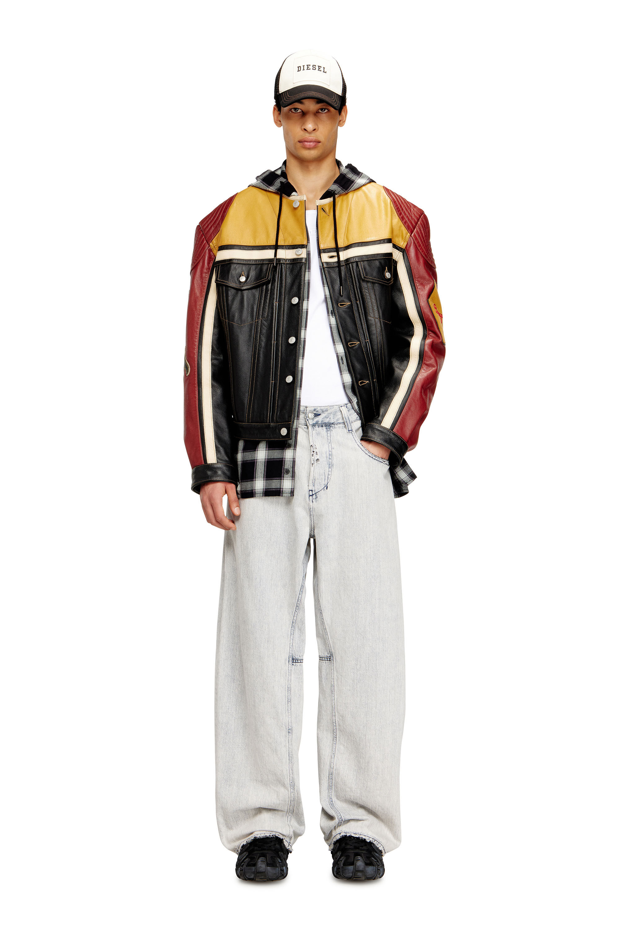 Diesel - C-MESHYFLY-20TH, Gorra de algodón y mesh con logotipo Hombre in Negro - 4