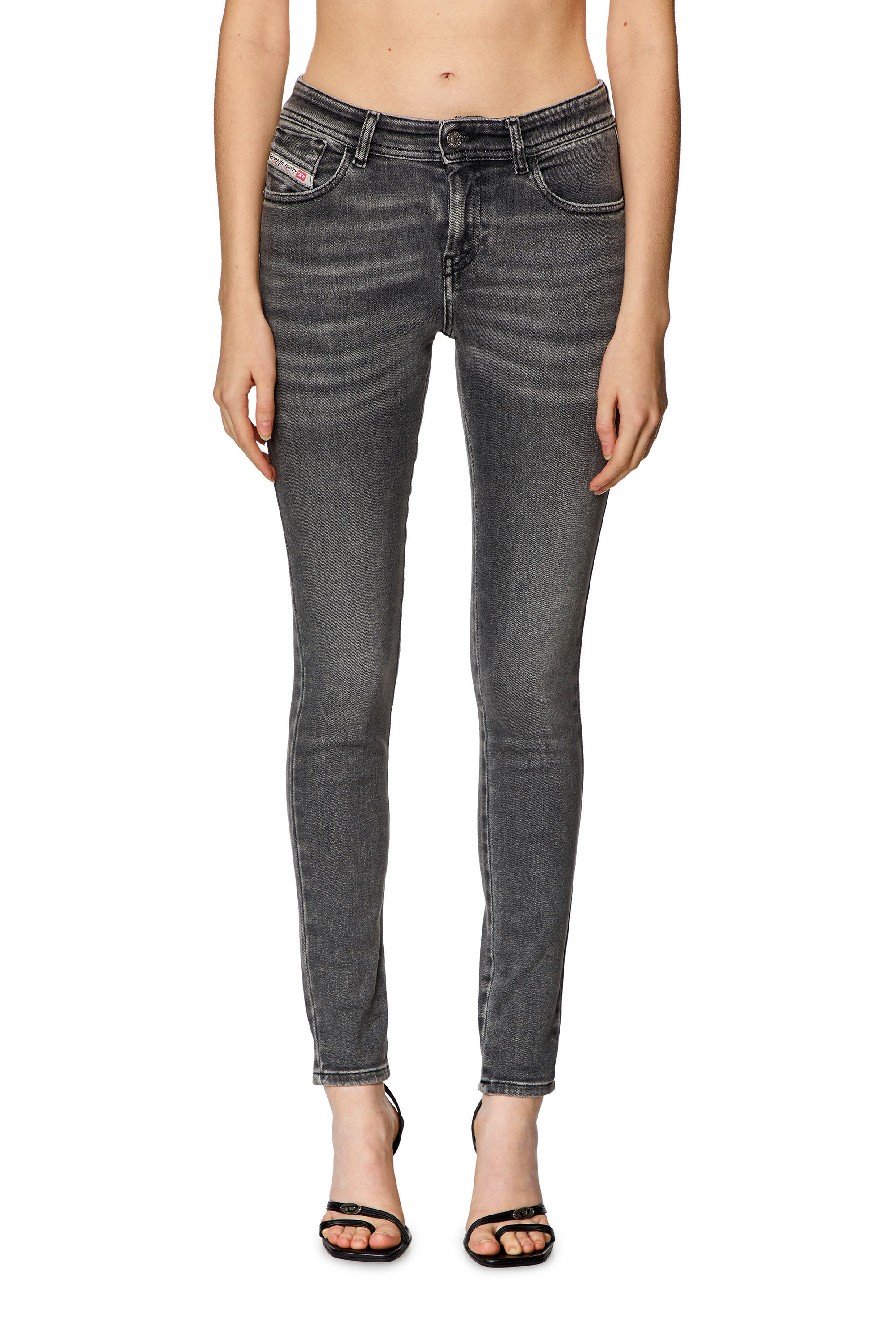 Diesel - Skinny Jeans 2017 Slandy 09H86 Mujer, Negro/Gris oscuro - 3