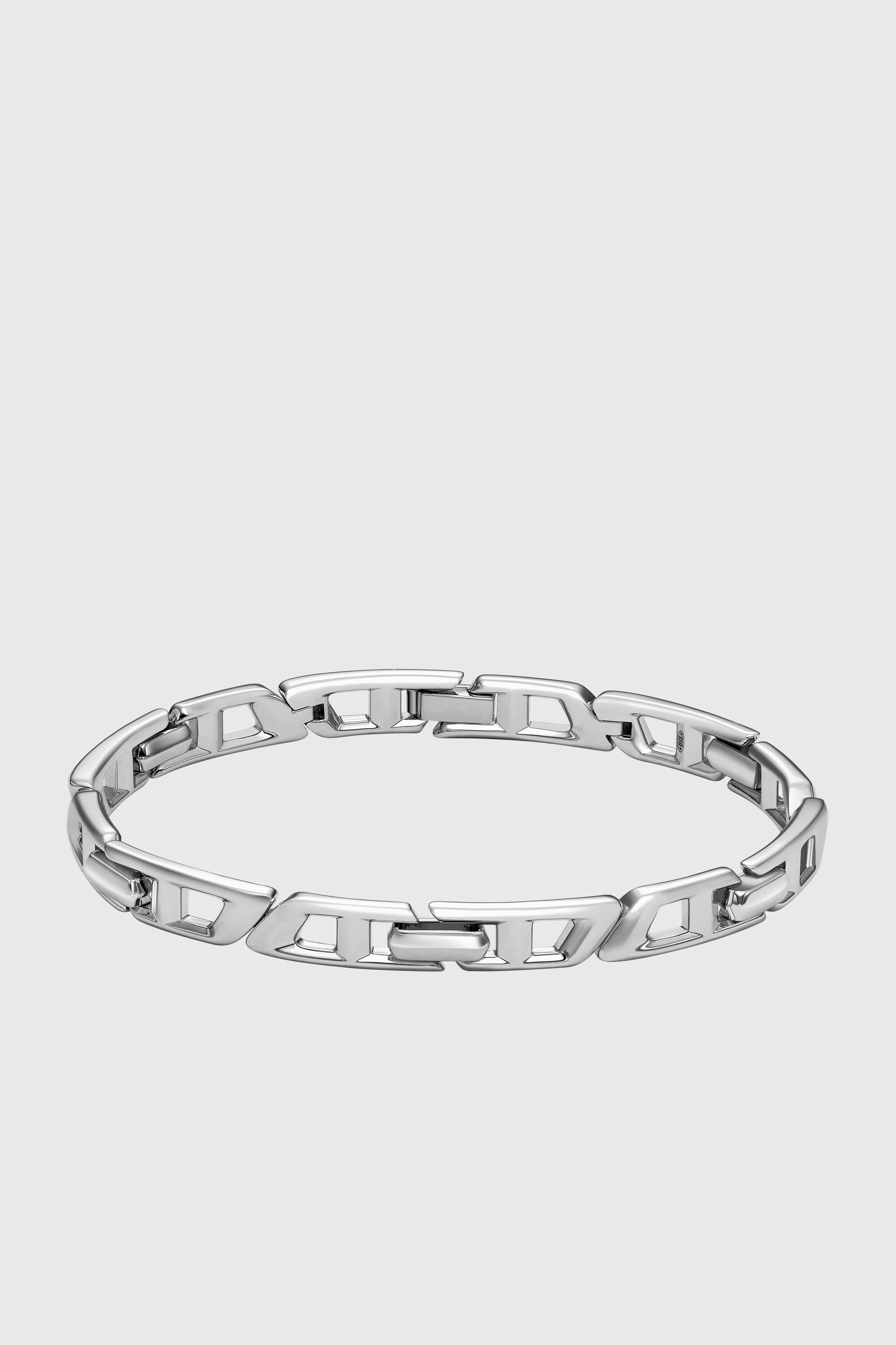 Diesel - DL1350040 STERLING SILVER JEWEL, Pulsera de eslabones con el logotipo D de plata esterlina Unisex in Plateado - 1