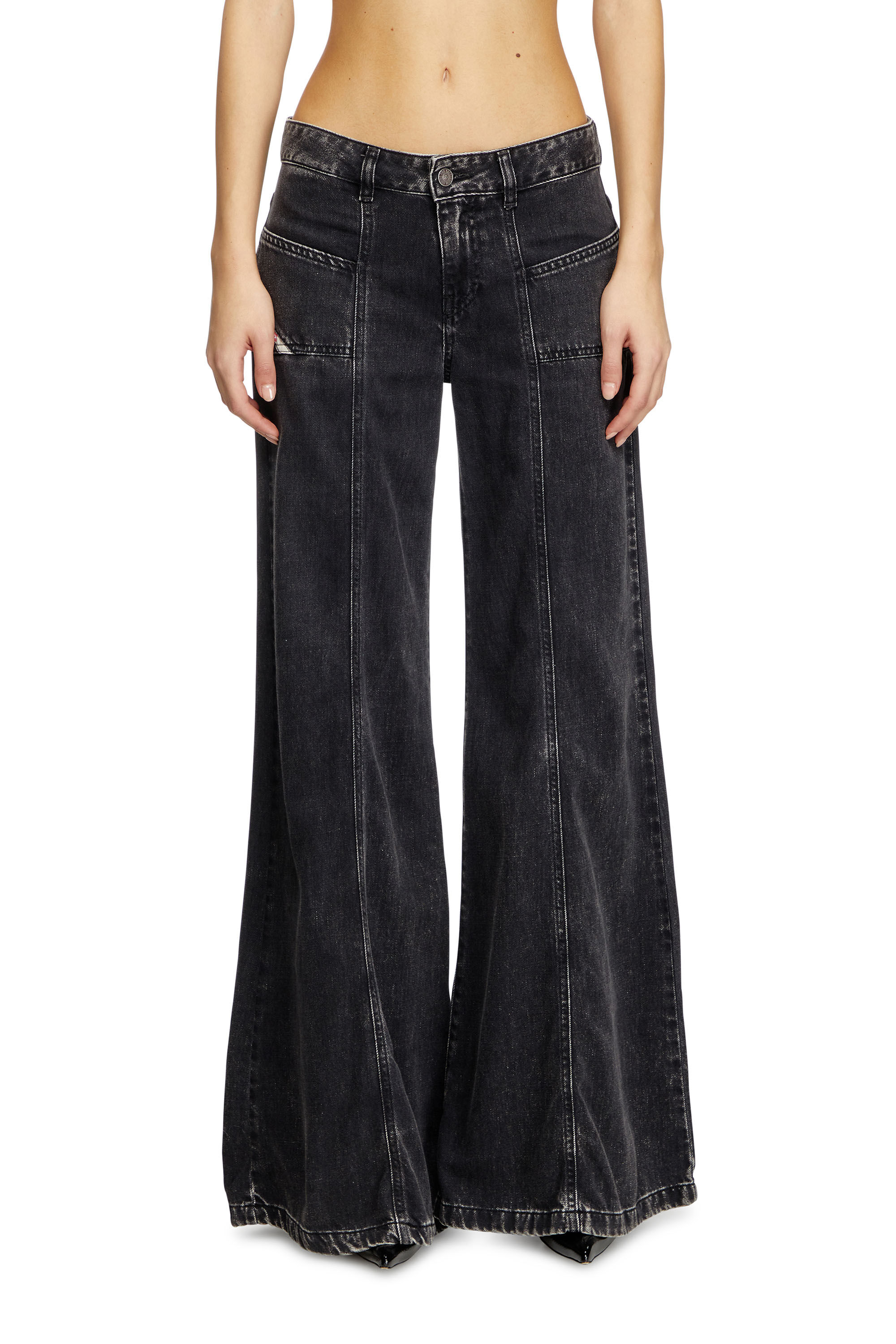 Diesel - Flare Jeans D-Akii 068HN Mujer, Negro/Gris oscuro - 3